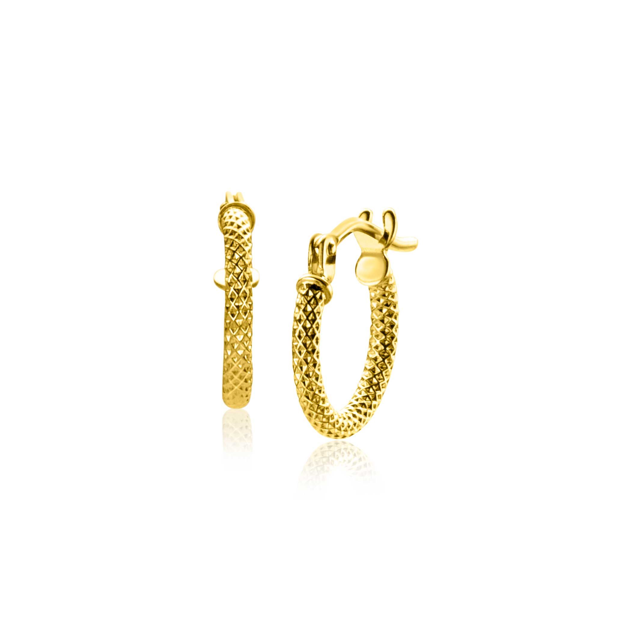 ZINZI GOLD oorringen bewerkt 11,3 x 1,6mm