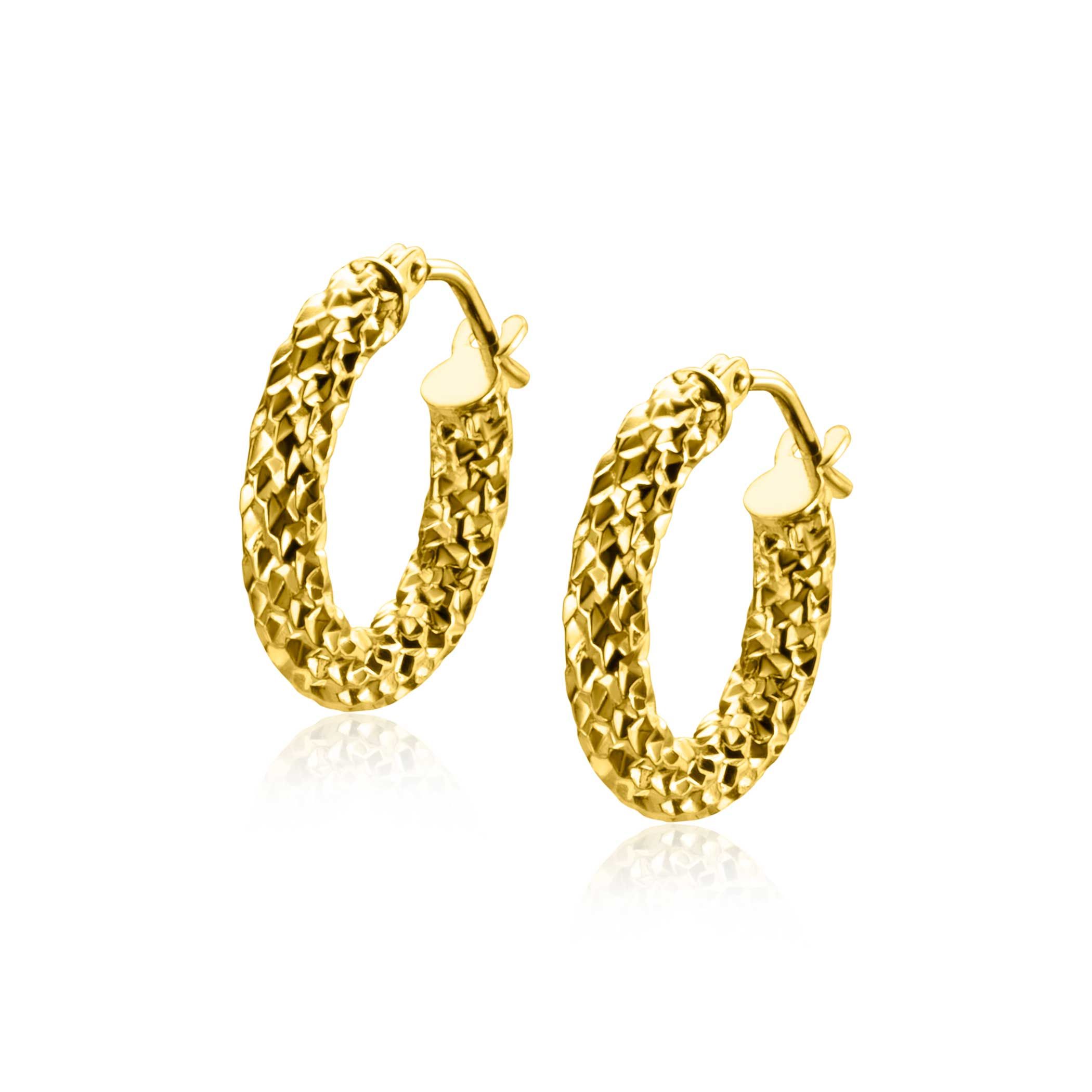 ZINZI GOLD oorringen bewerkt 16x3mm