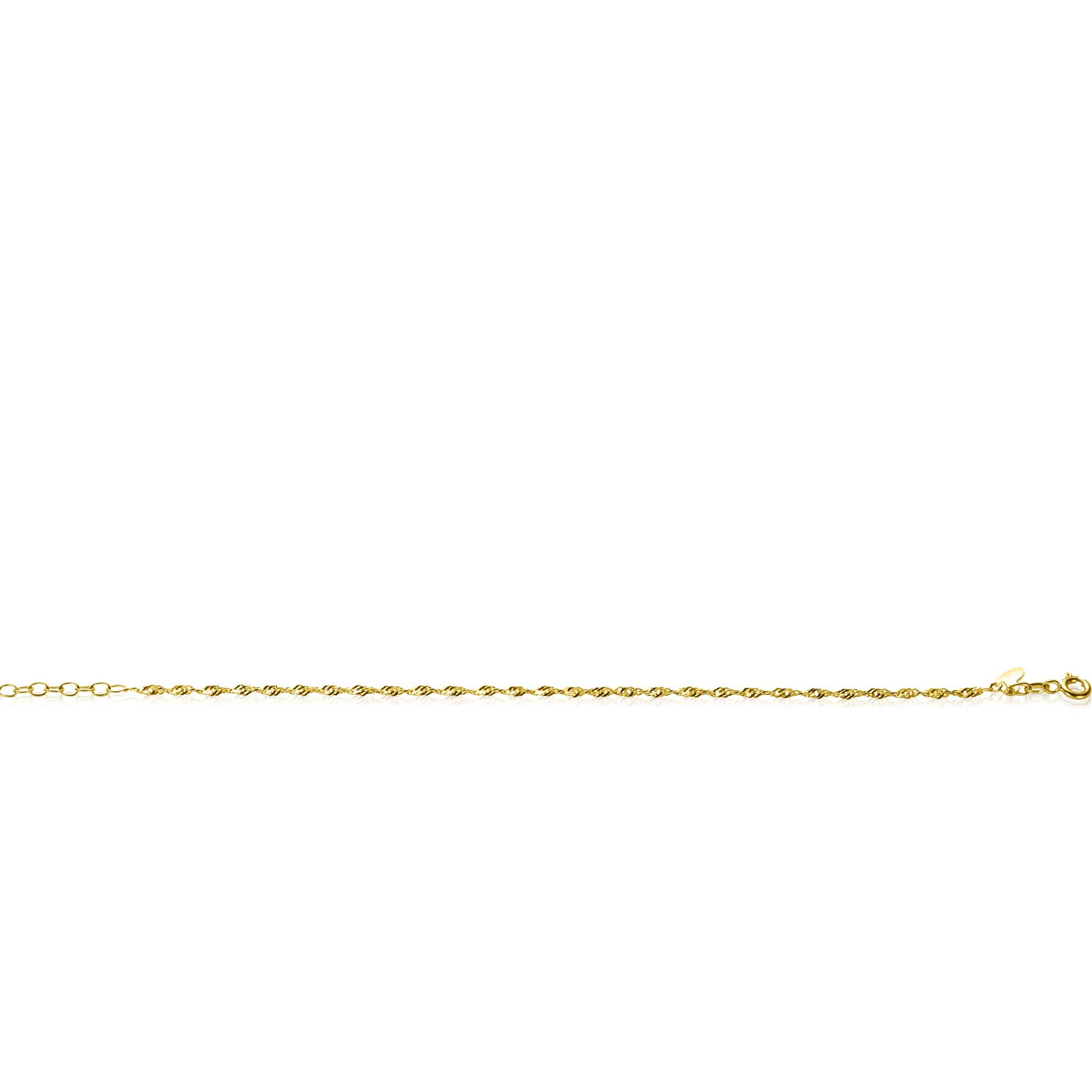 ZINZI Gold 14-Karat massives goldenes Singapur-Armband 1,8 mm breit, 17-19 cm lang, ZGA501