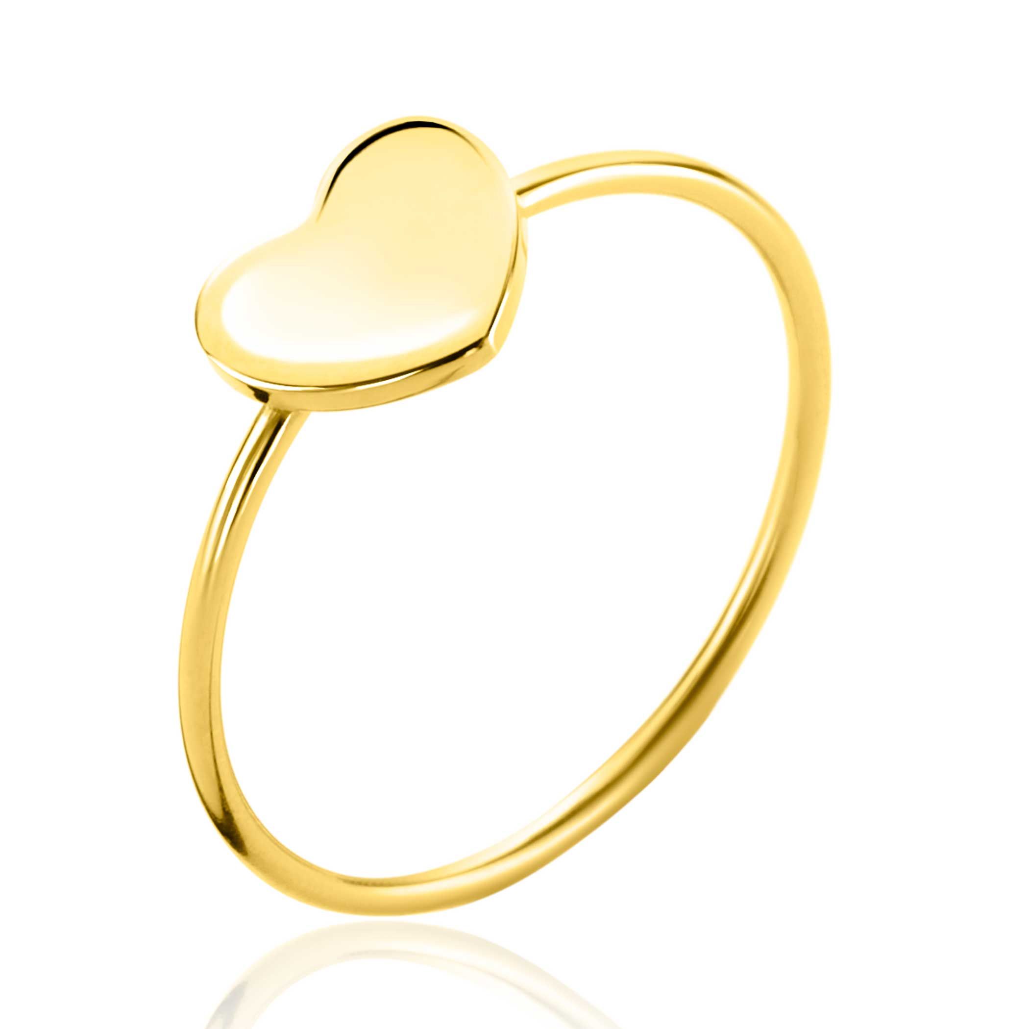 ZINZI Gold 14-karätiger Goldring mit glänzendem Herz. ZGR486