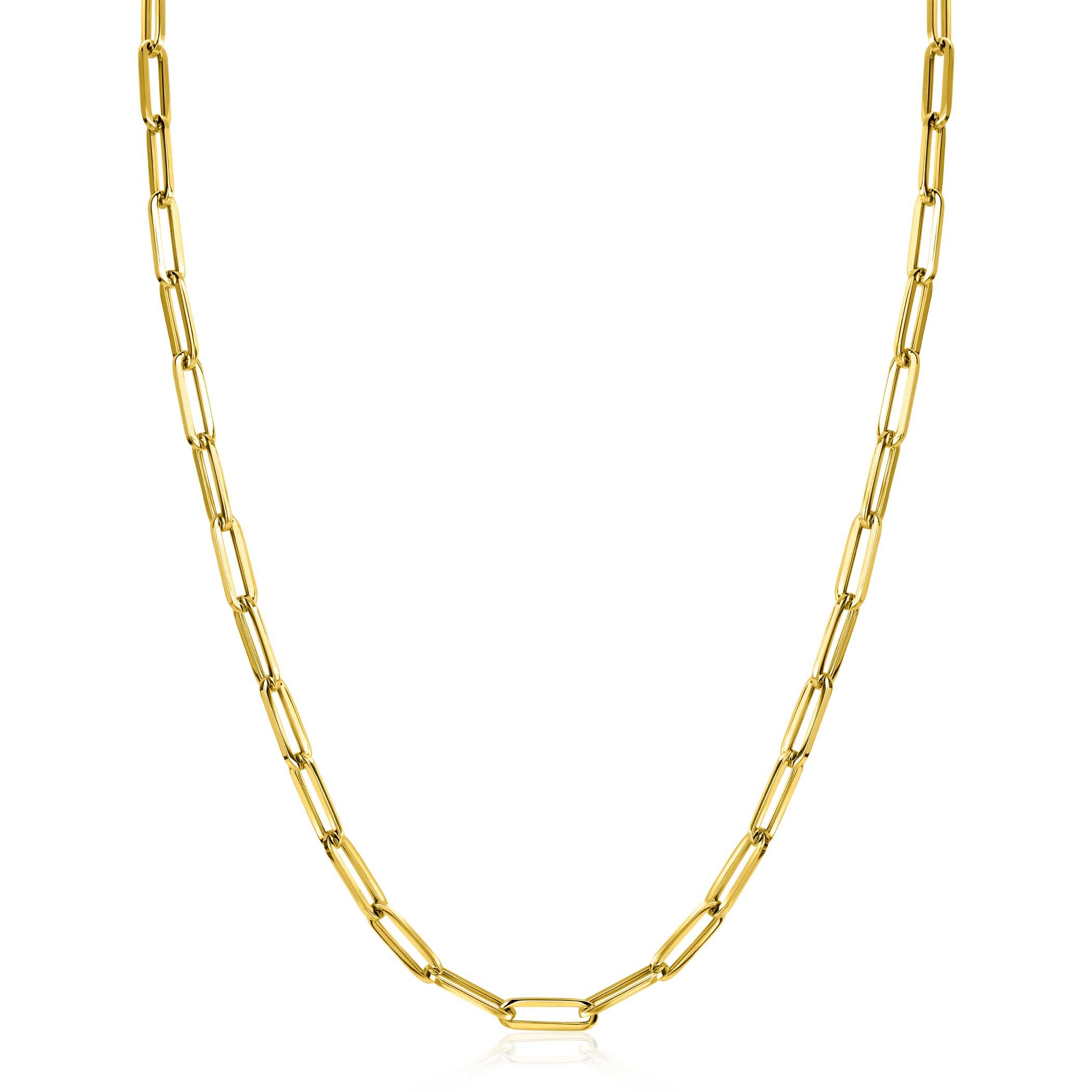 ZINZI GOLD collier paperclip schakels 43cm