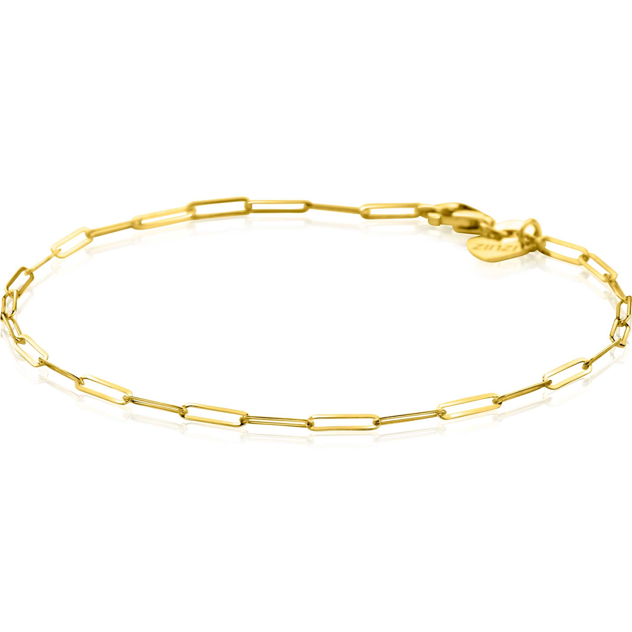 ZINZI Gold 14 Karat Gold Armband mit Paperclip Gliedern 1,9mm breit ZGA298