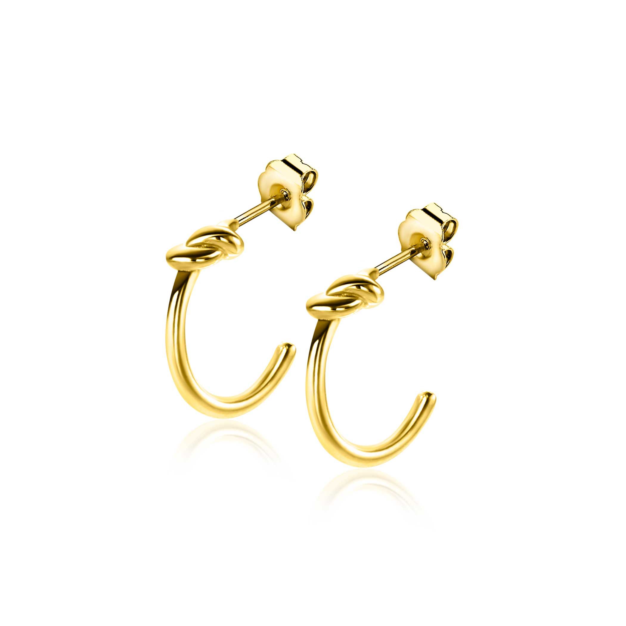 ZINZI GOLD oorstekers rond met knoopje 10x3.8mm