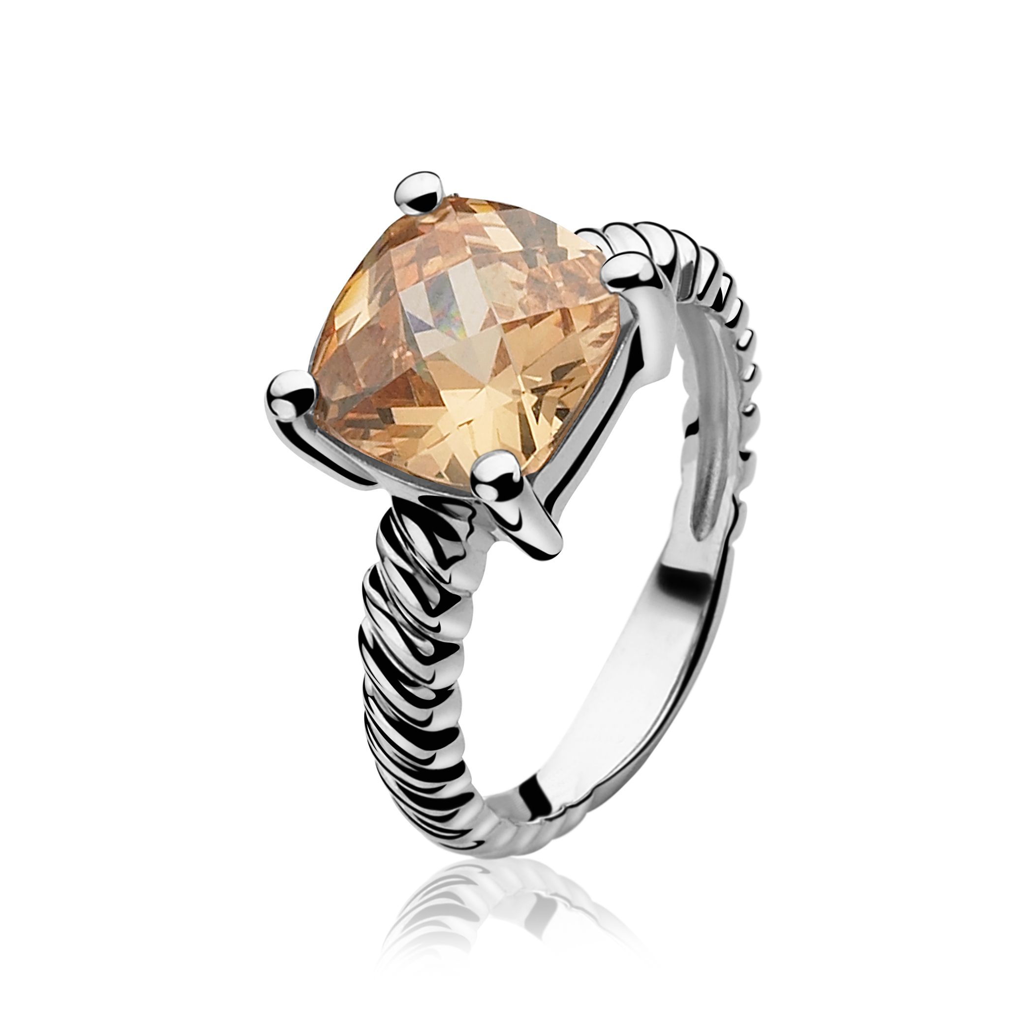 ZINZI silberner Ring champagner ZIR937C