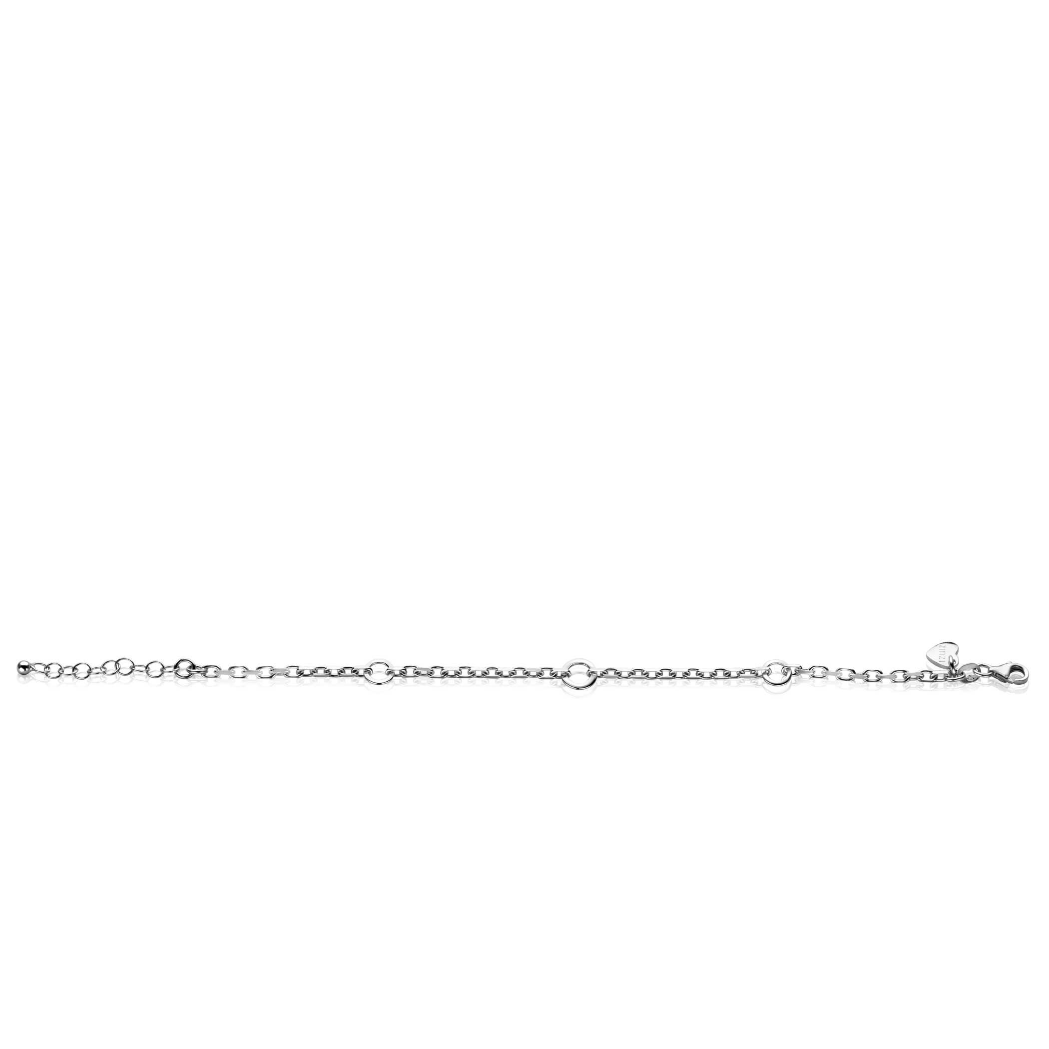 ZINZI zlv. armband anker en open rondjes
