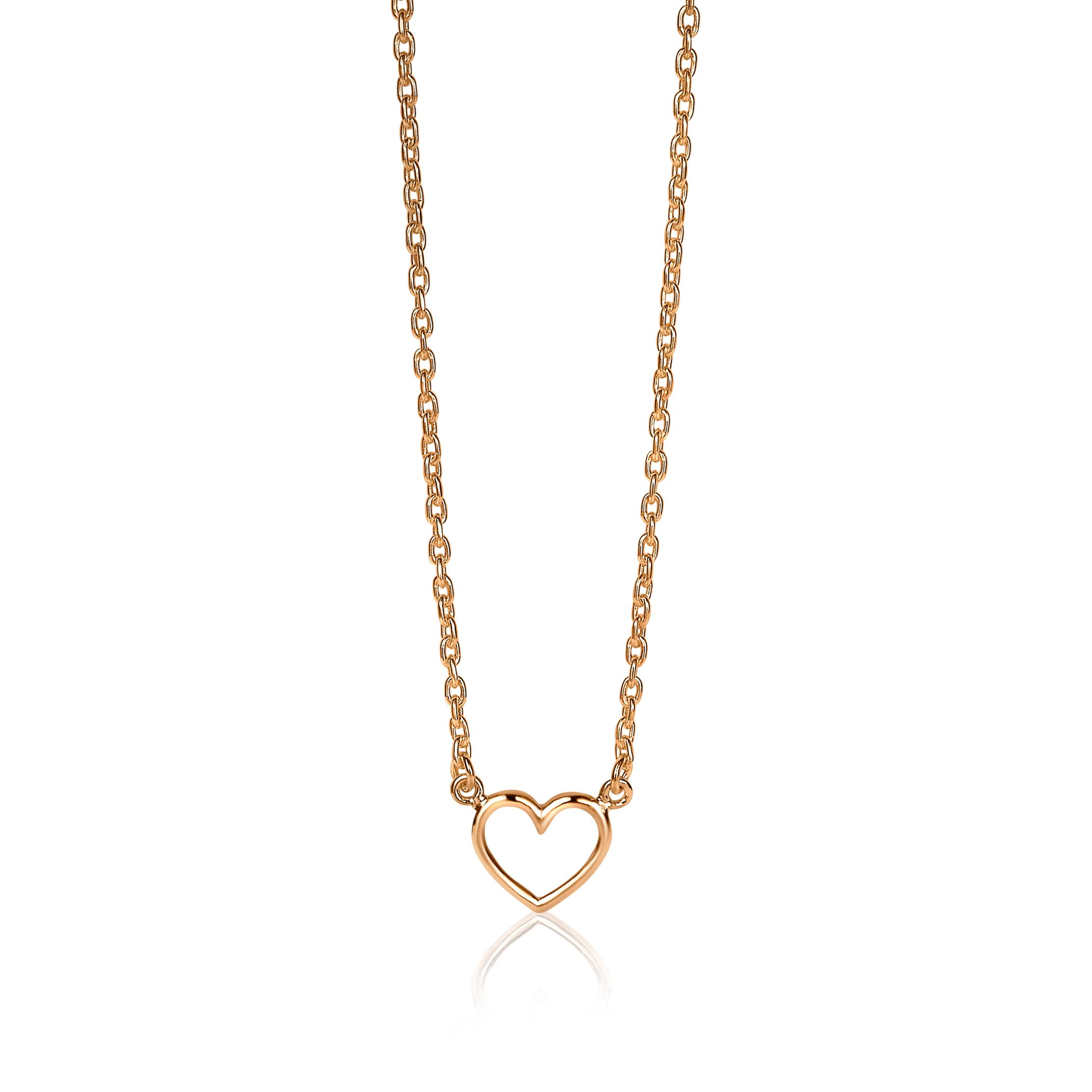 ZINZI silberne Kette rosé vergoldet offen Herz 40-43cm ZIC1420R