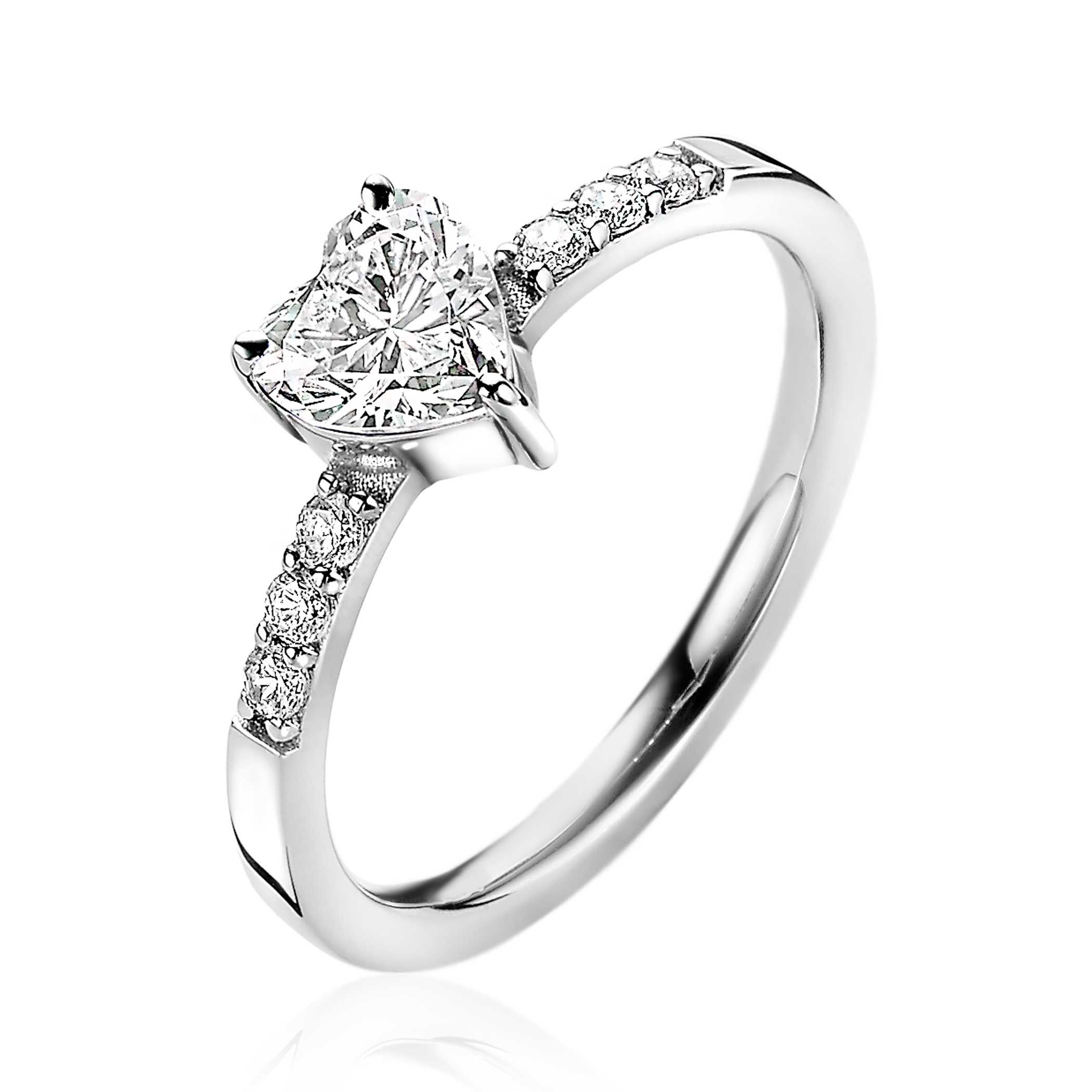 ZINZI silberner Ring Herz weißer Zirkonia ZIR2134