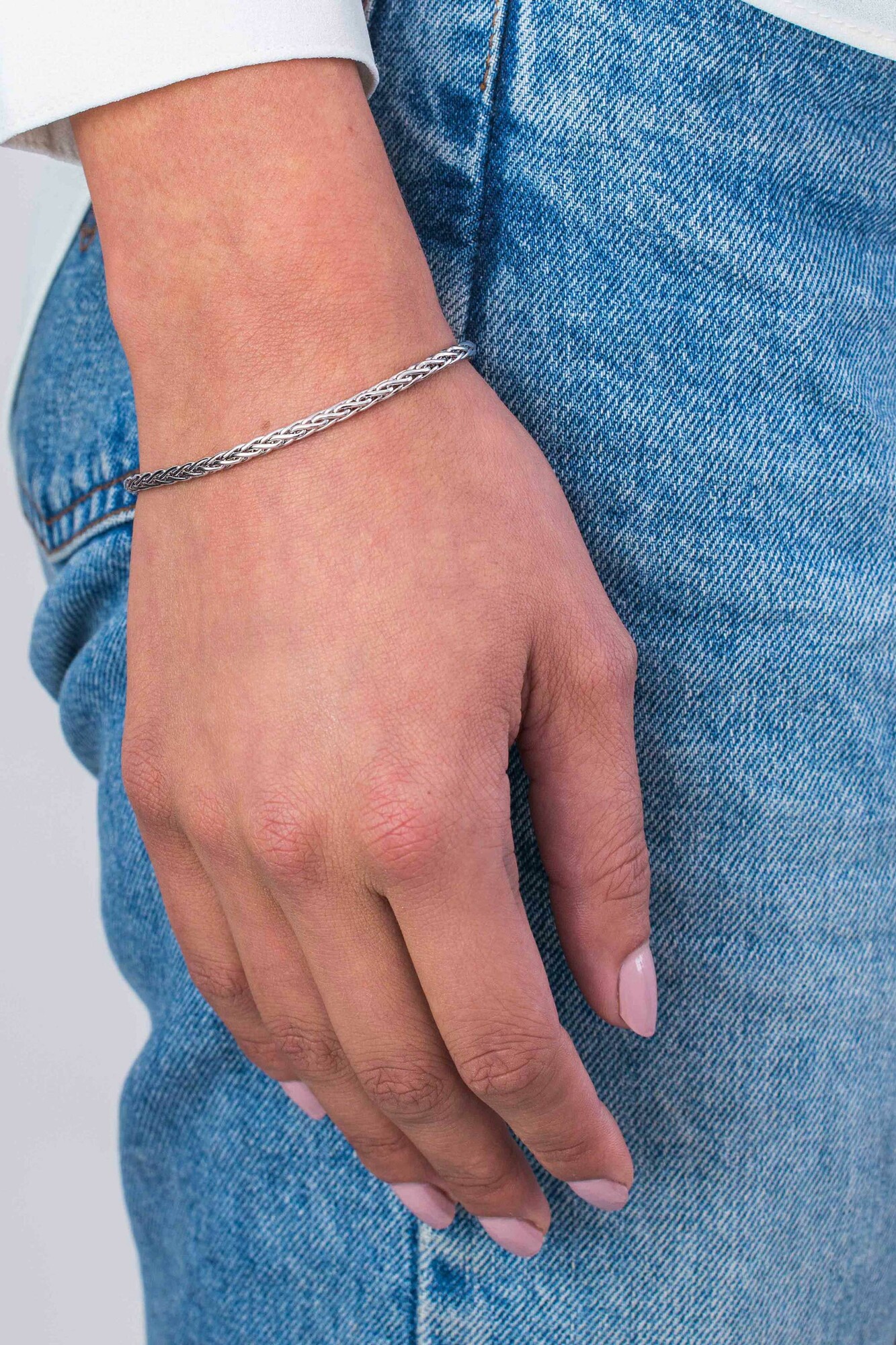 ZINZI silbernes Gliederarmband Palmier massiv 3mm breit 18,5cm ZIA1912