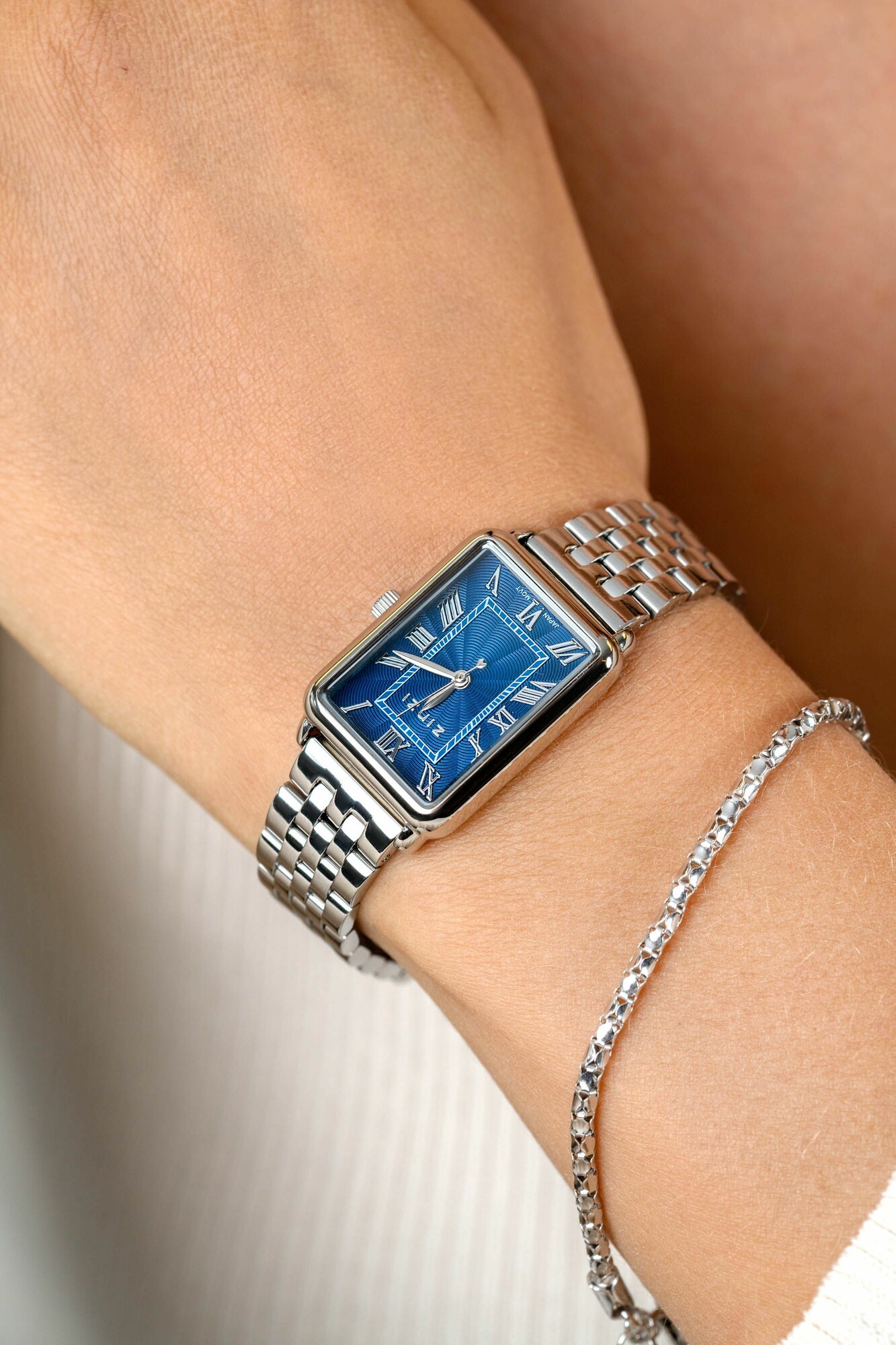 Zinzi Elegance horloge 28mm blauwe w.plaat stln.band