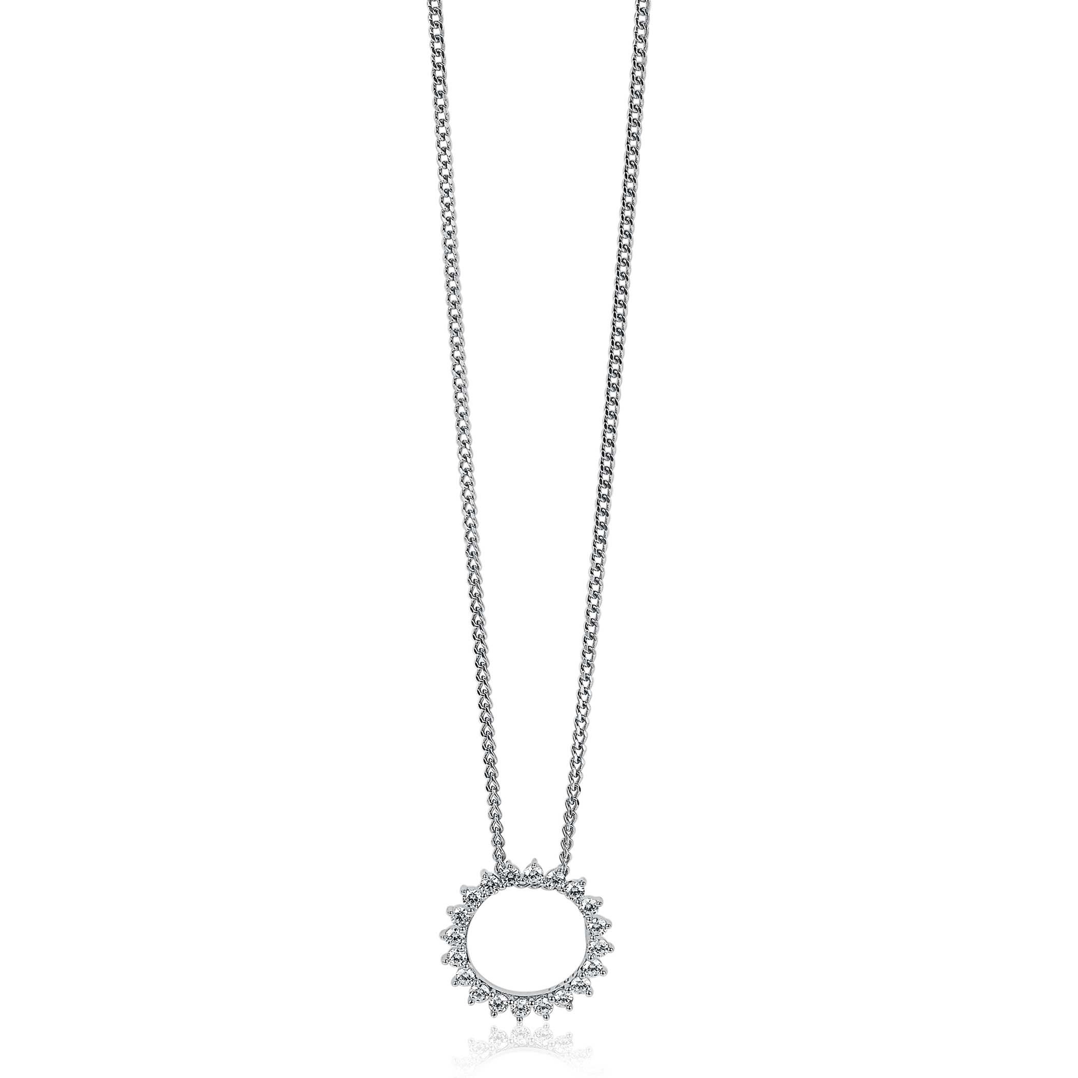 ZINZI silberner Anhänger Sonne  weiß 18mm ZIH1883