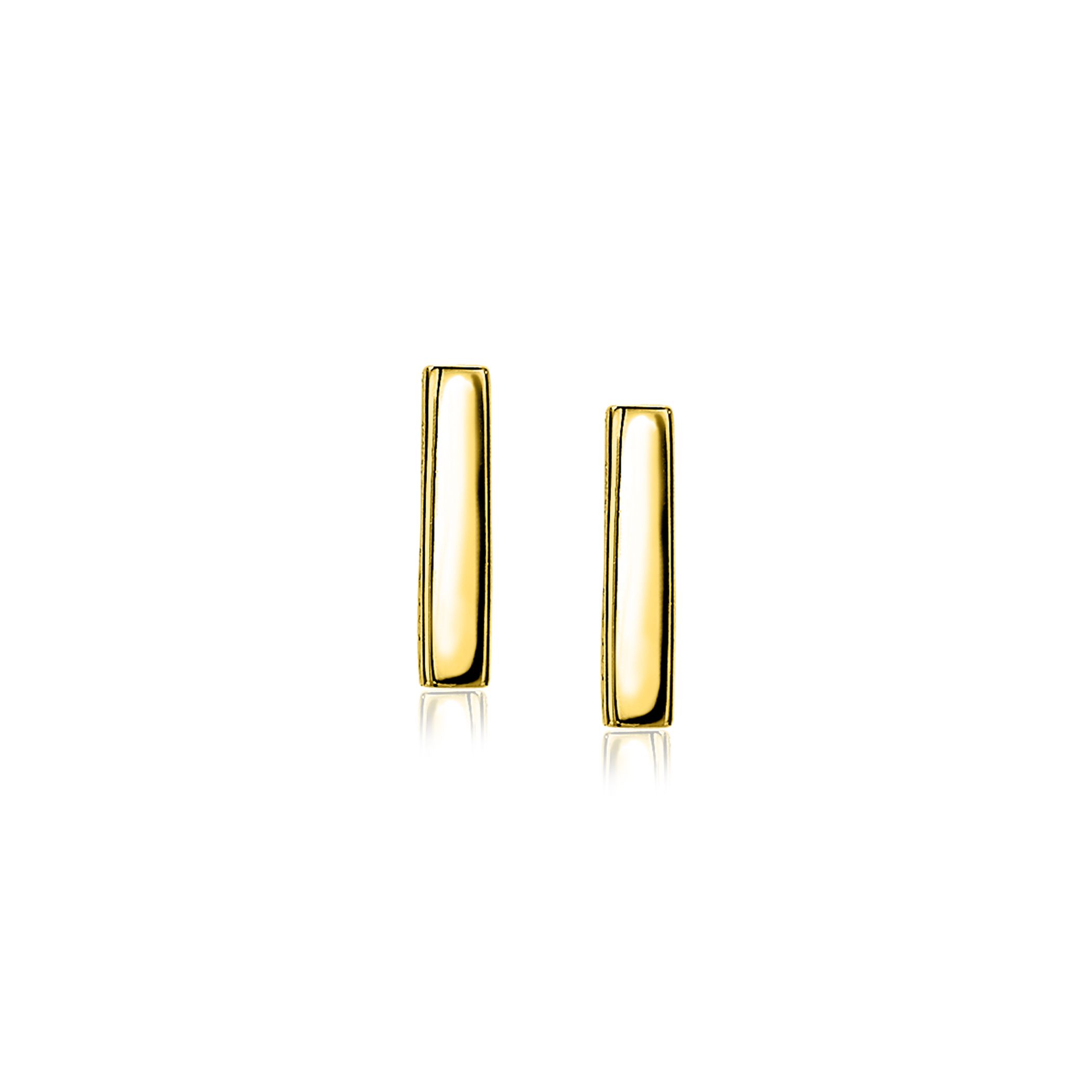 ZINZI silberne Ohrstecker gelbvergoldet glatt Stab 12mm ZIO1384G