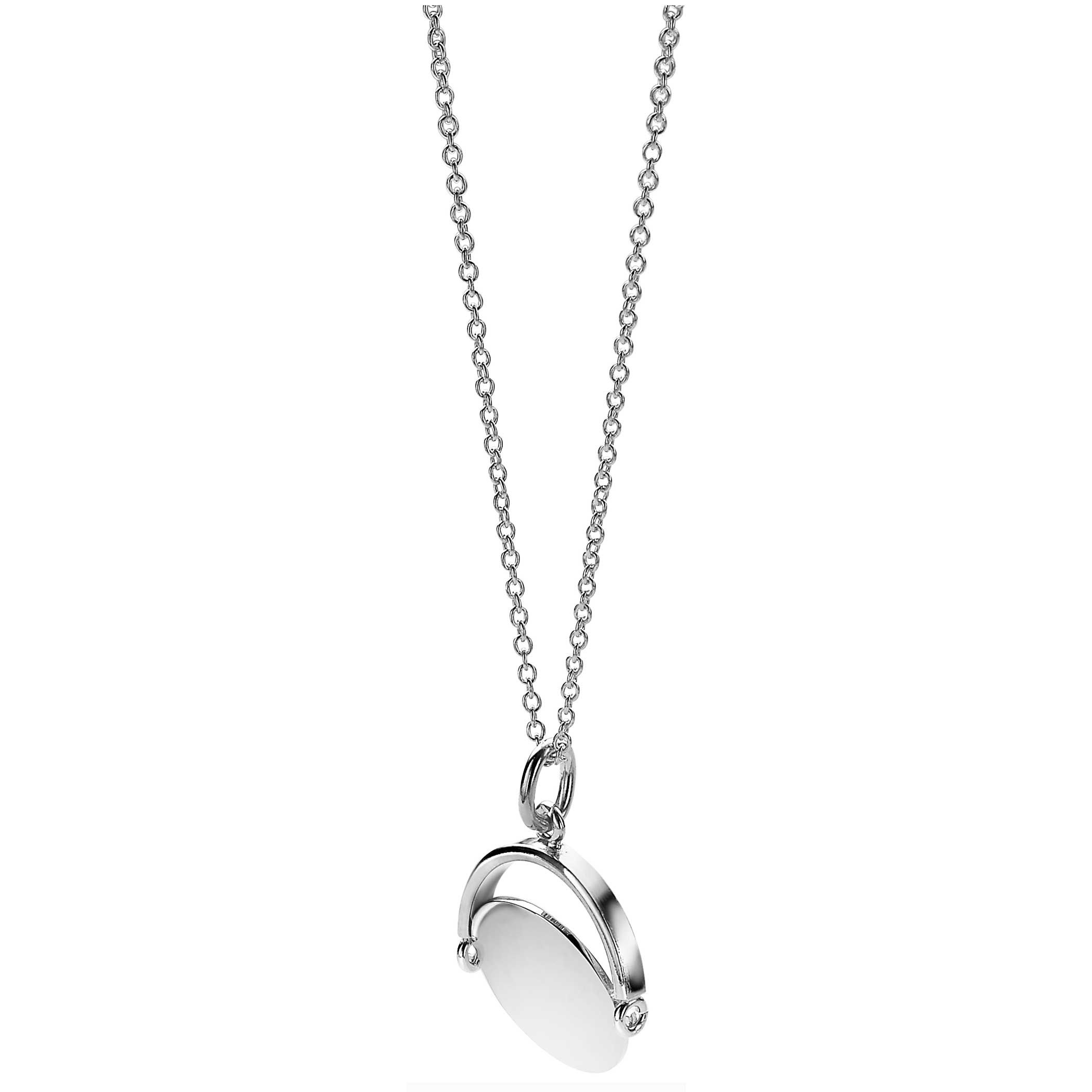 ZINZI silberner Anhänger 27mm rund glänzend Plättchen 18mm ZIH2217