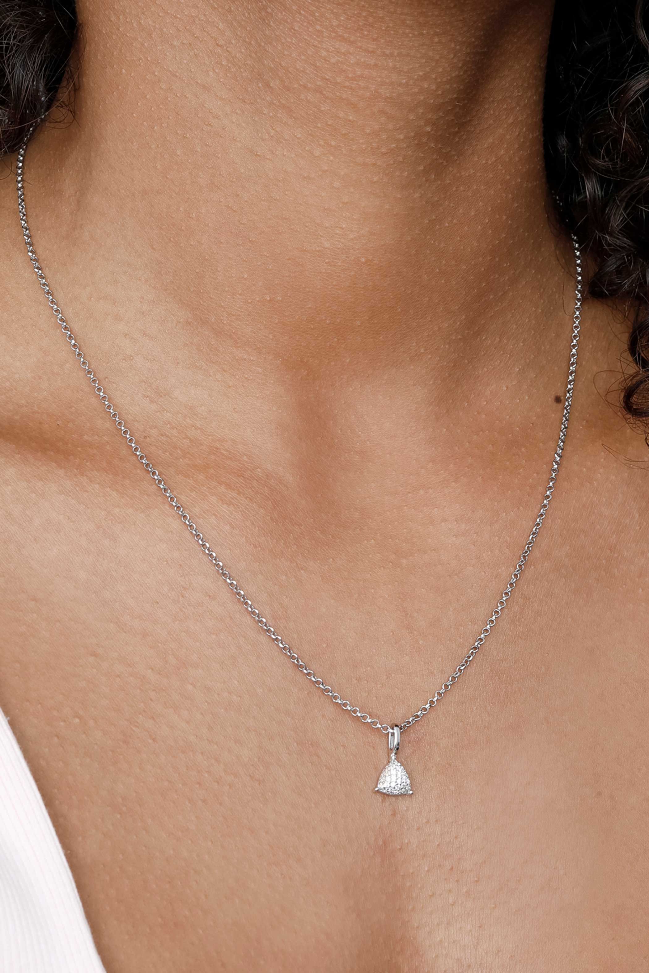 ZINZI silberner Anhänger Dreieck  weiß ZIH2075