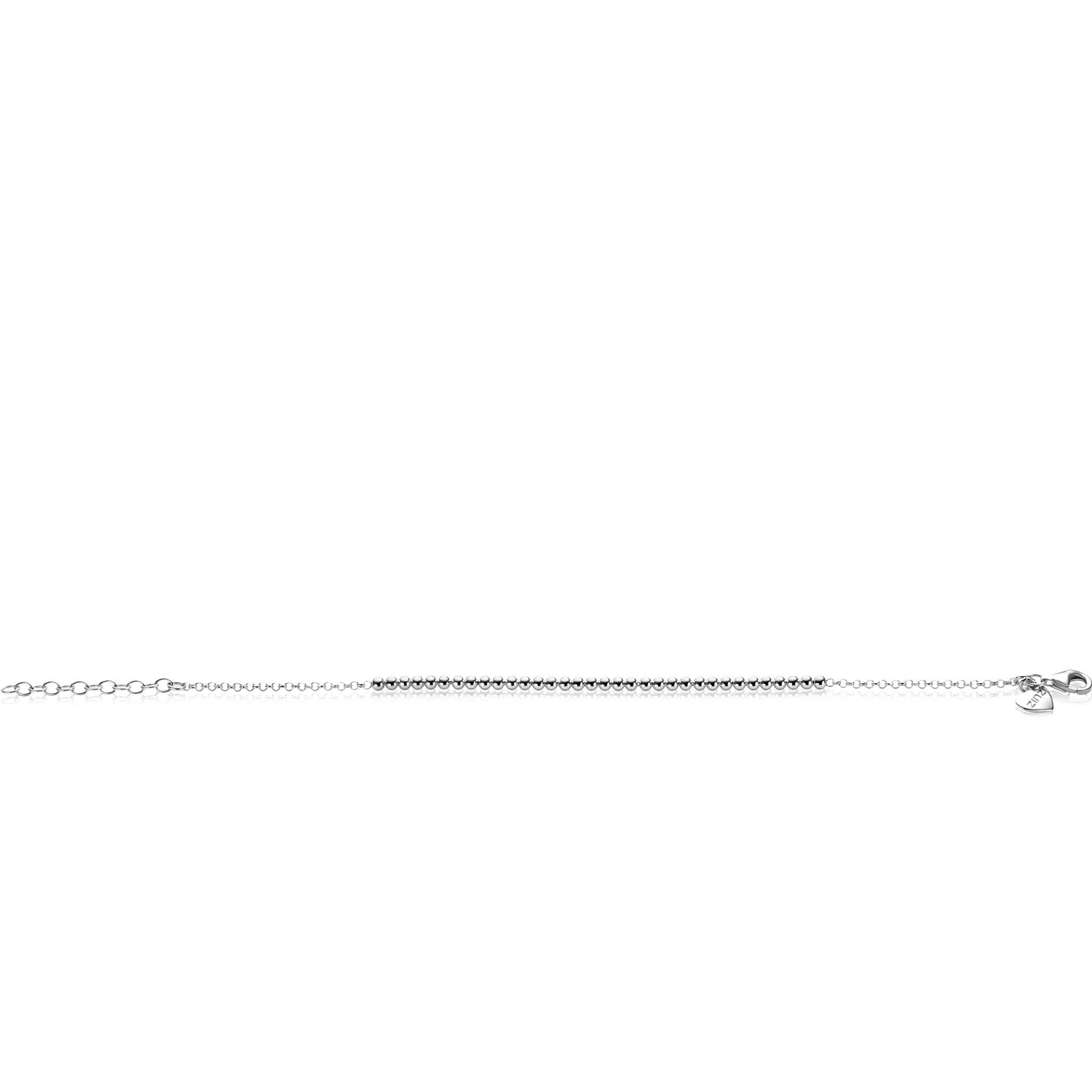 ZINZI Silberarmband mit Jasseron-Kugeln (2,5 mm breit) in der Mitte, 16-19 cm ZIA2640