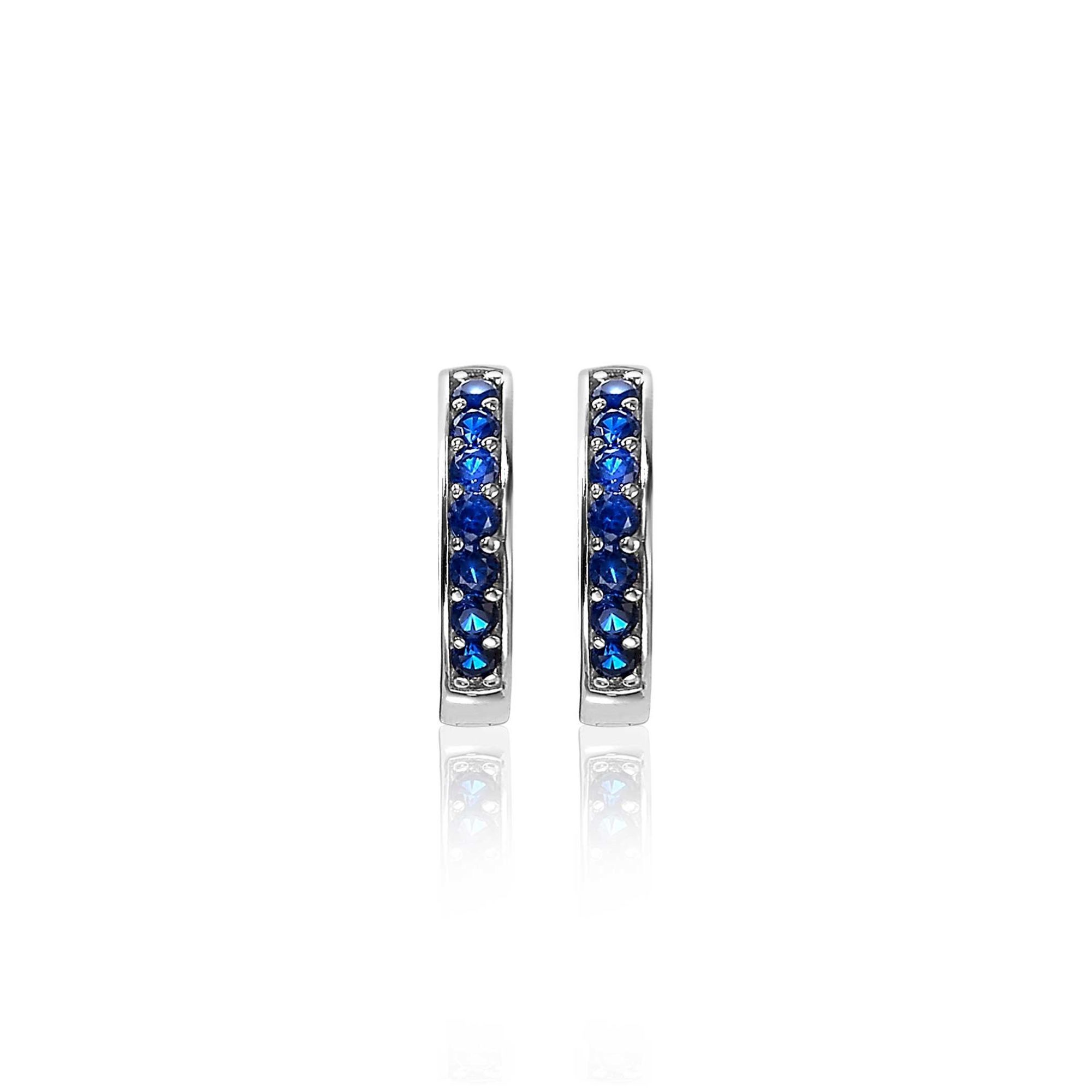 Zinzi silberne Ohrringe 15 x 3mm dunkelblau ZIO191DB