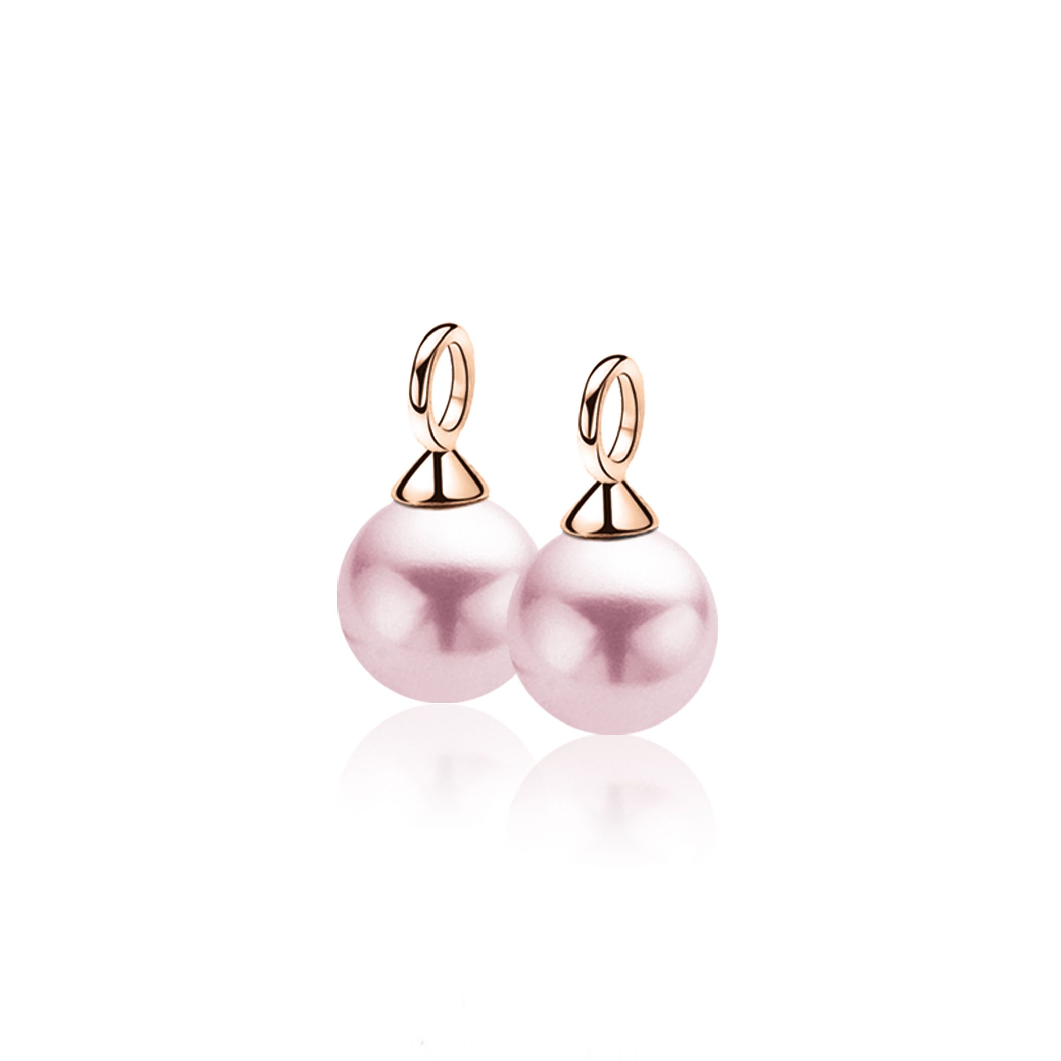 ZINZI silberne Ohrhänger rosé vergoldet rosa Perle ZICH266RR