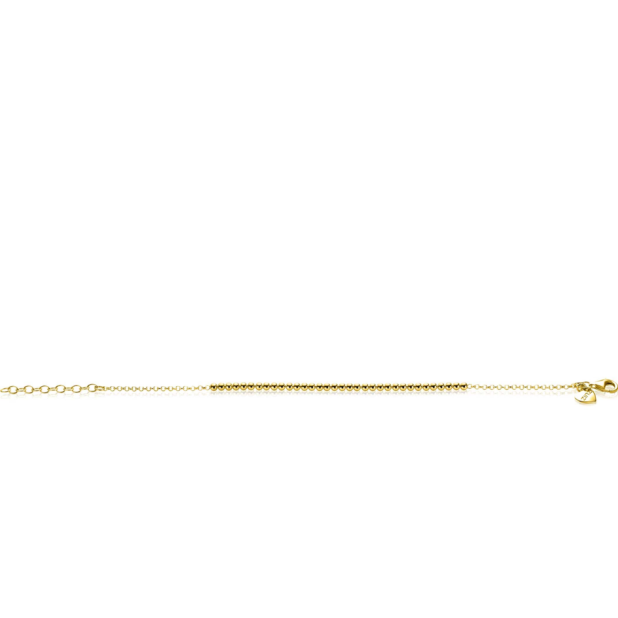 ZINZI vergoldetes Silberarmband mit Jasseron-Kugeln (2,5 mm breit) in der Mitte, 16-19 cm ZIA2640G