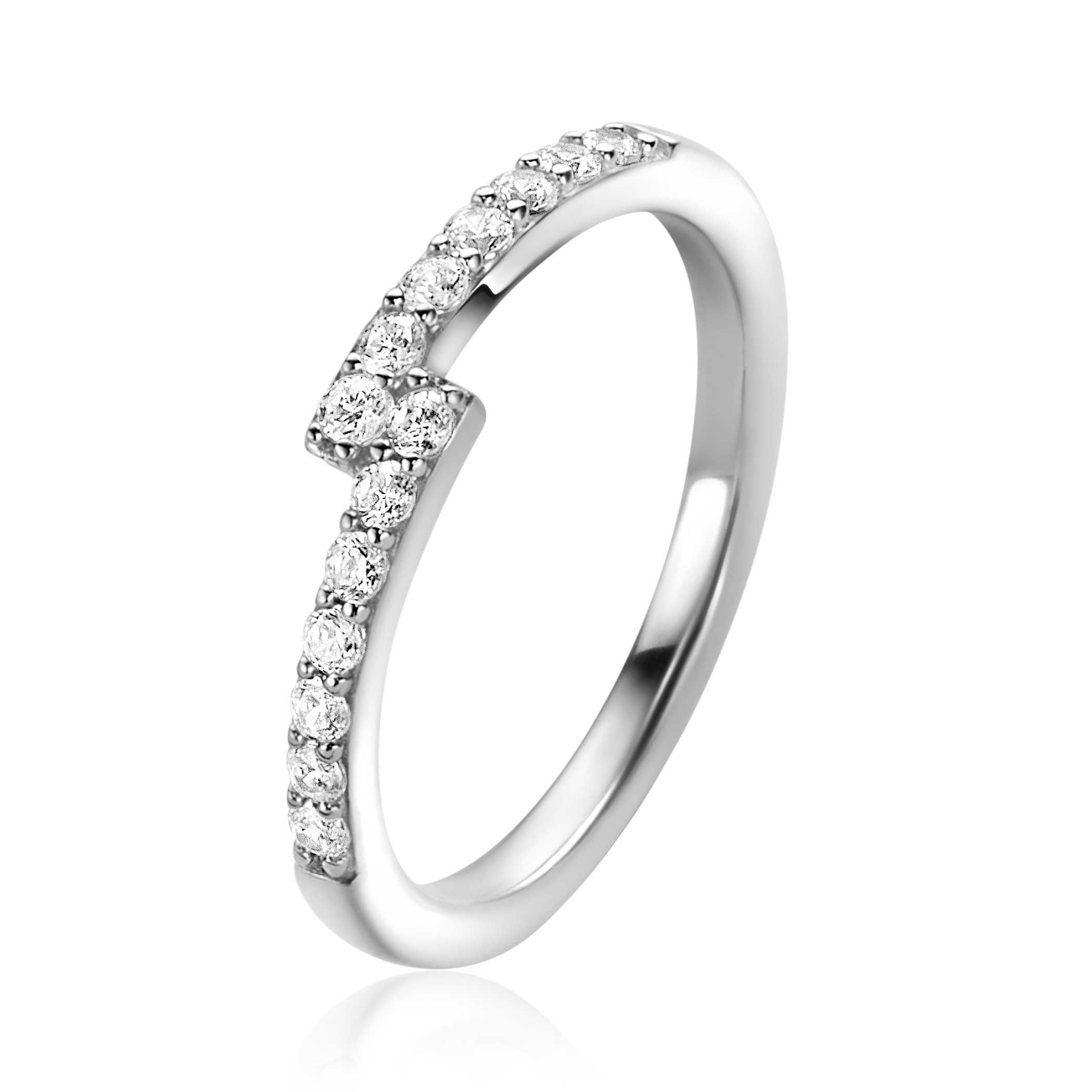 ZINZI zlv. ring slag model met zirconia's mt.62