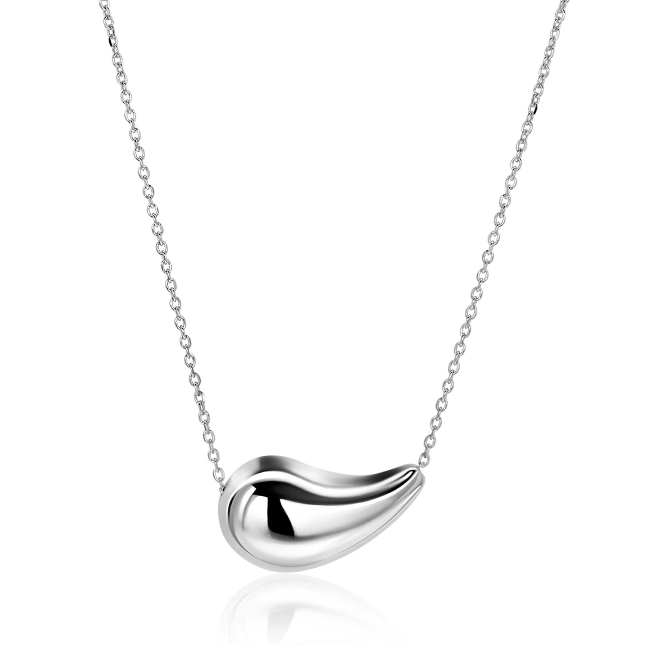ZINZI Silberkette mit horizontalem tropfenförmigem Anhänger 40-45 cm ZIC2589