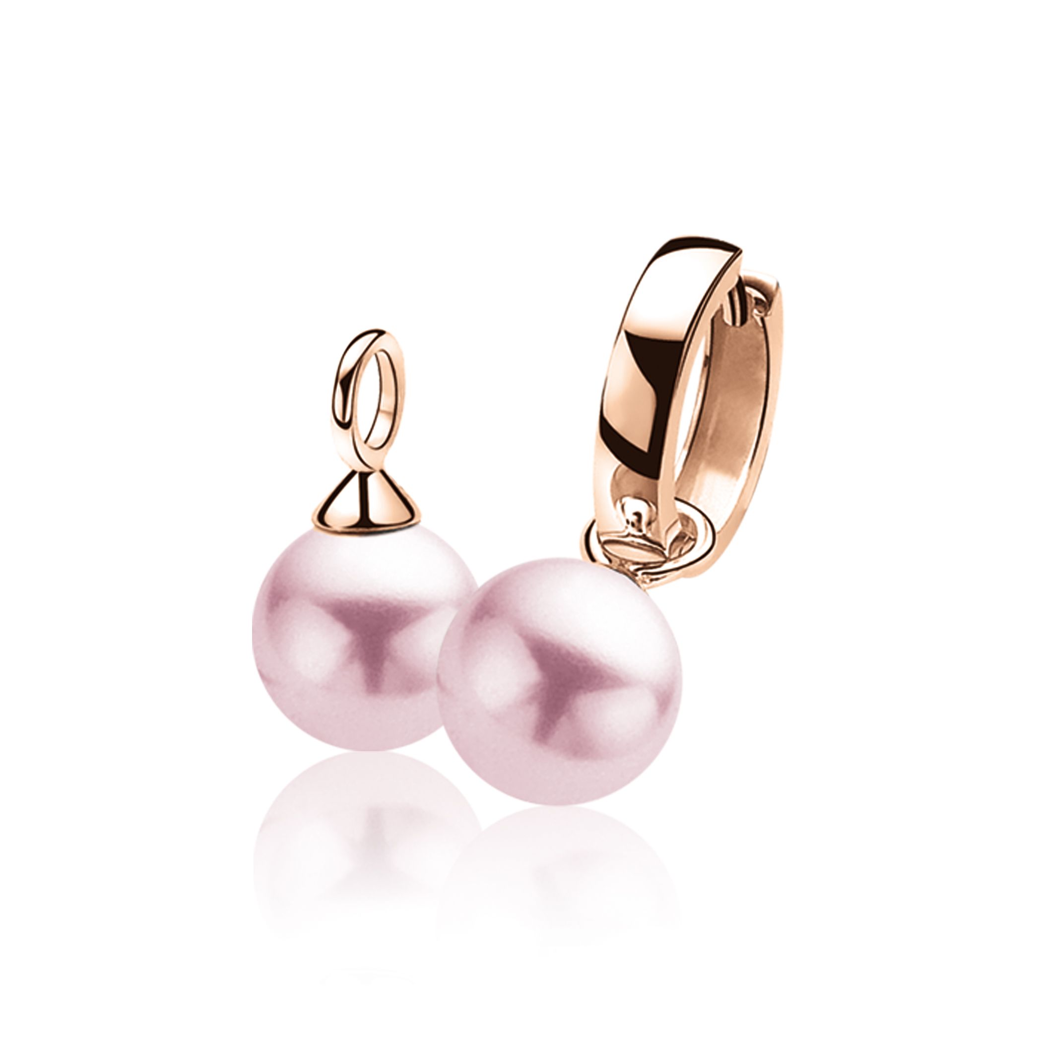 ZINZI silberne Ohrhänger rosé vergoldet rosa Perle ZICH266RR