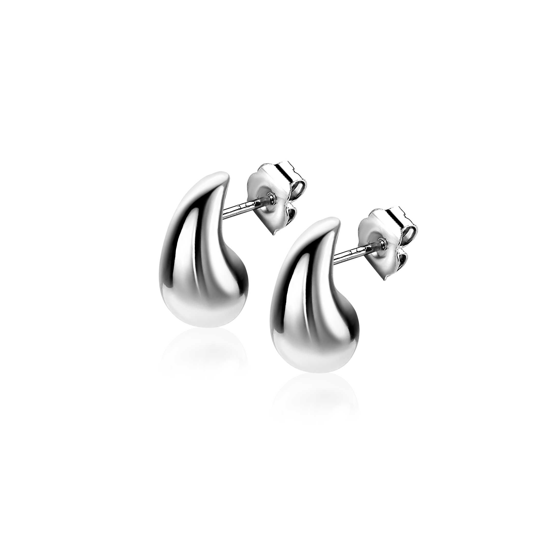 11mm ZINZI Silber Ohrstecker in organischer Tropfenform ZIO2636