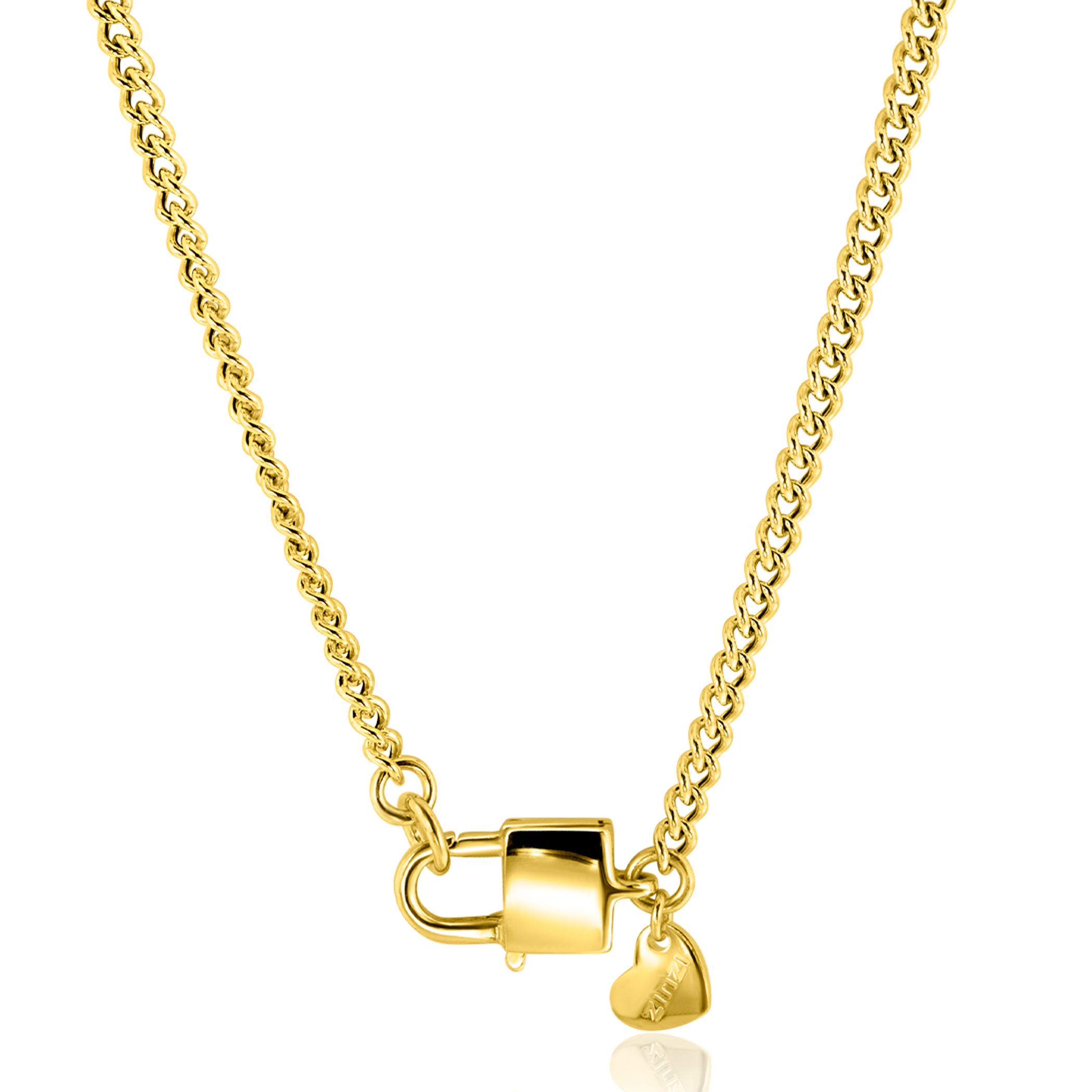 ZINZI zlv. collier gg.verg. grmt.met slot sluiting 45cm