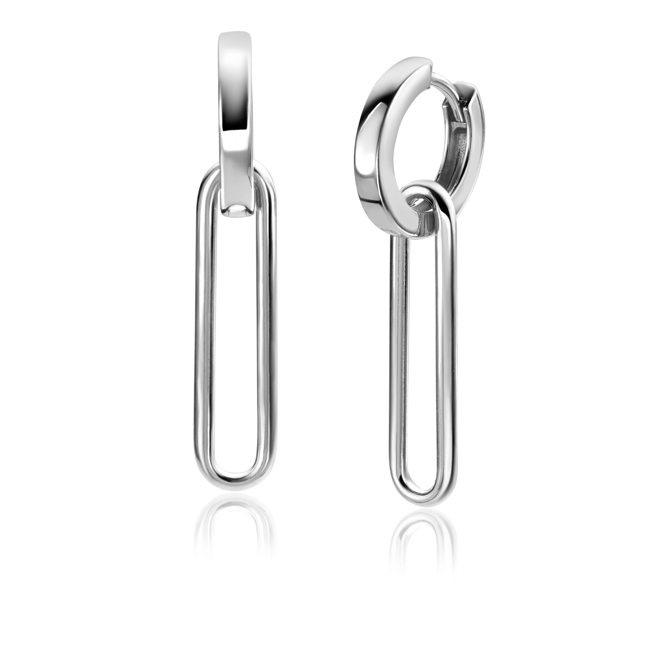 ZINZI zlv. oorbedels paperclip glad 28mm