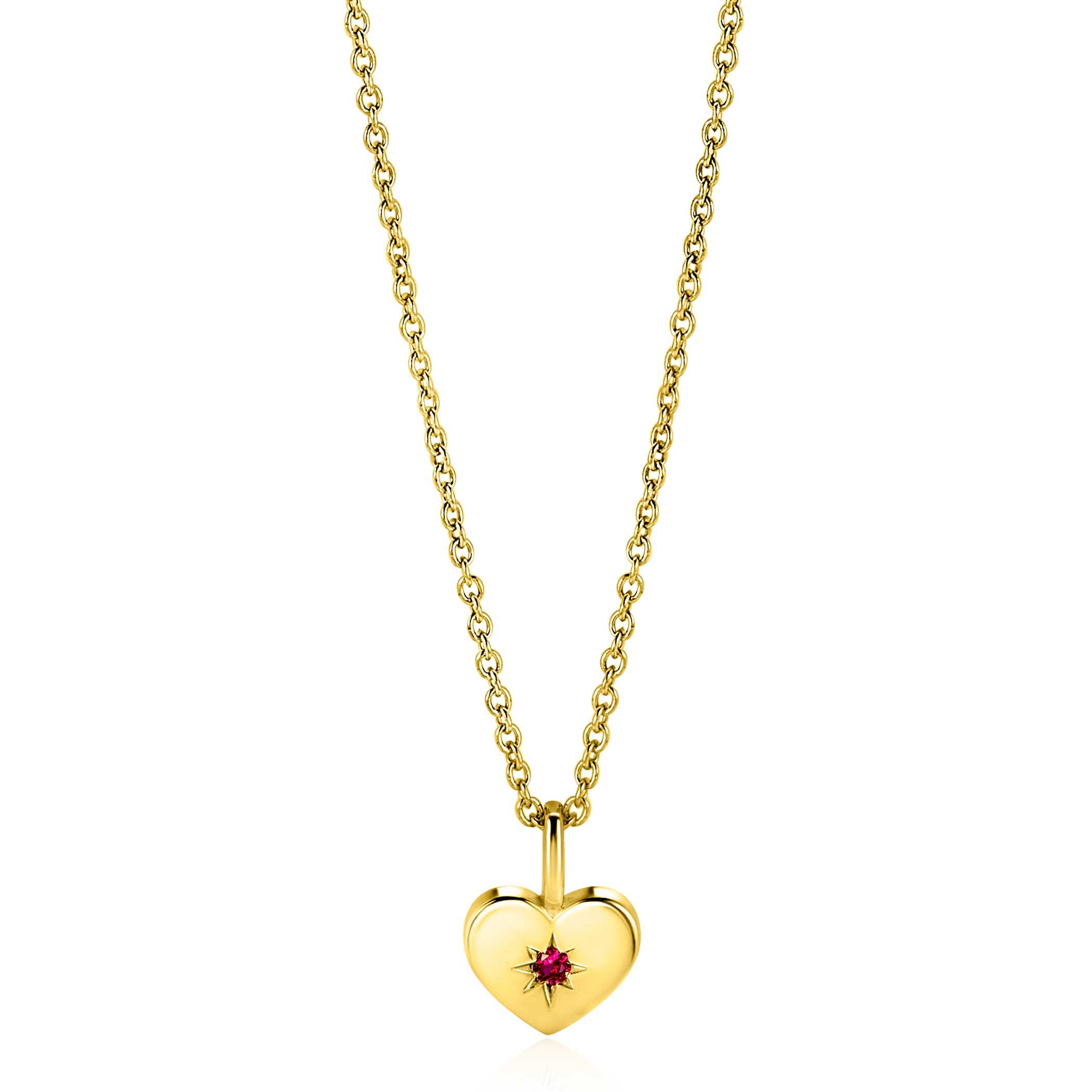 ZINZI zlv. hanger gg.verg.hart birthstones robijn