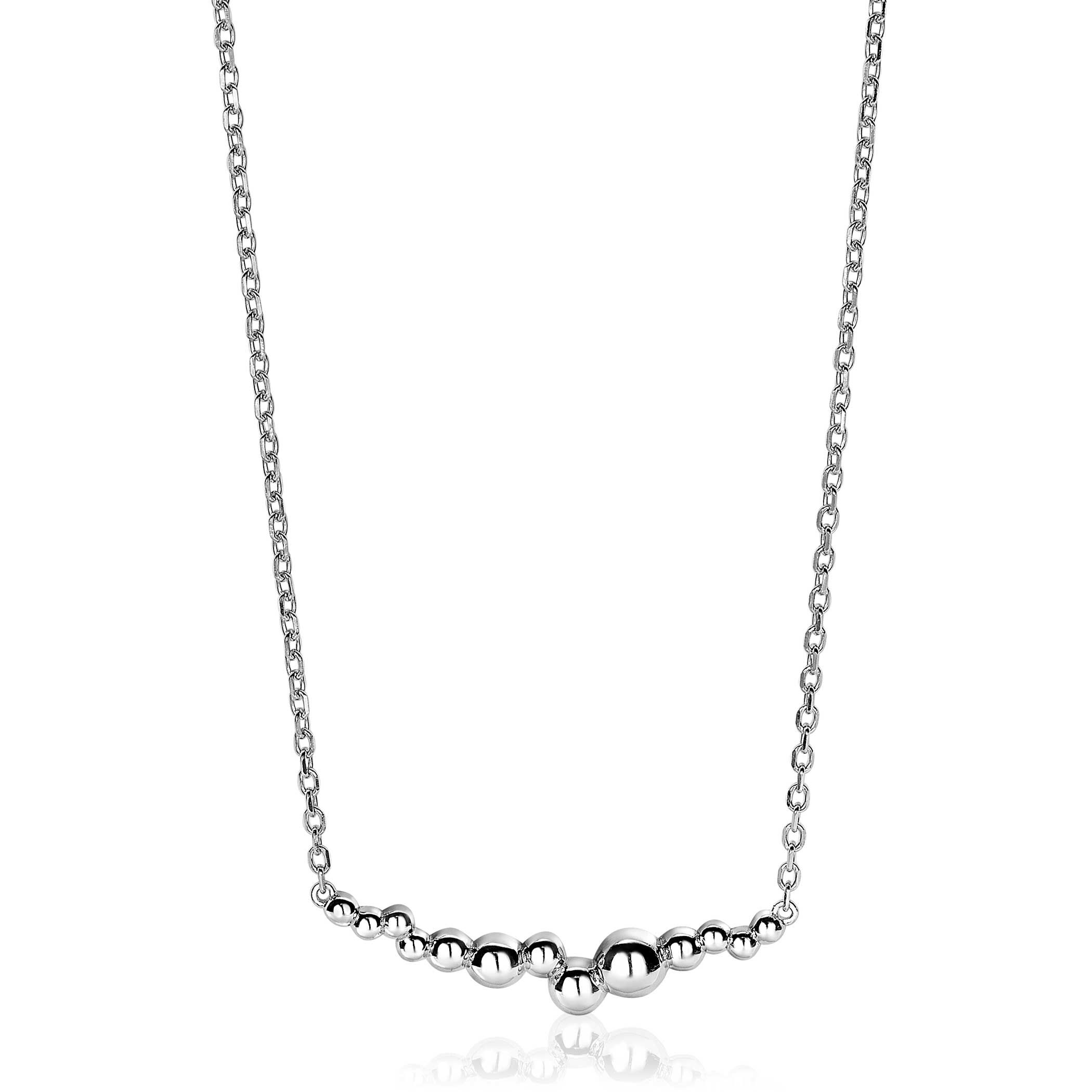 ZINZI silberne Kette glatt Kugel 45cm ZIC1763