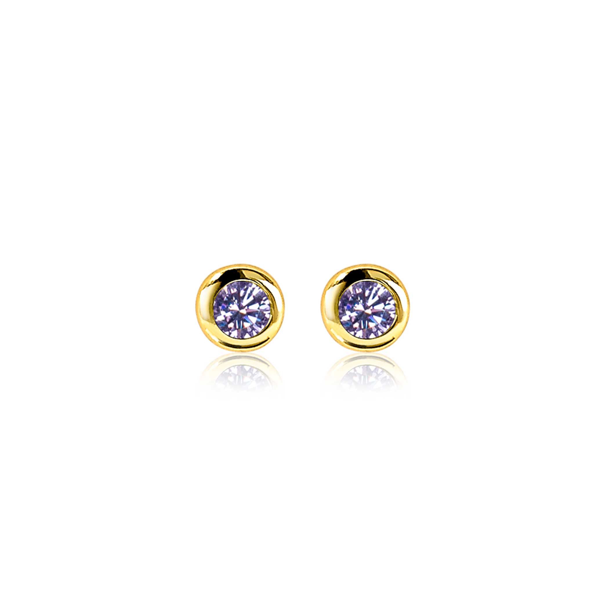 ZINZI zlv. oorkn.gg.verg.birthstones licht amethist cz