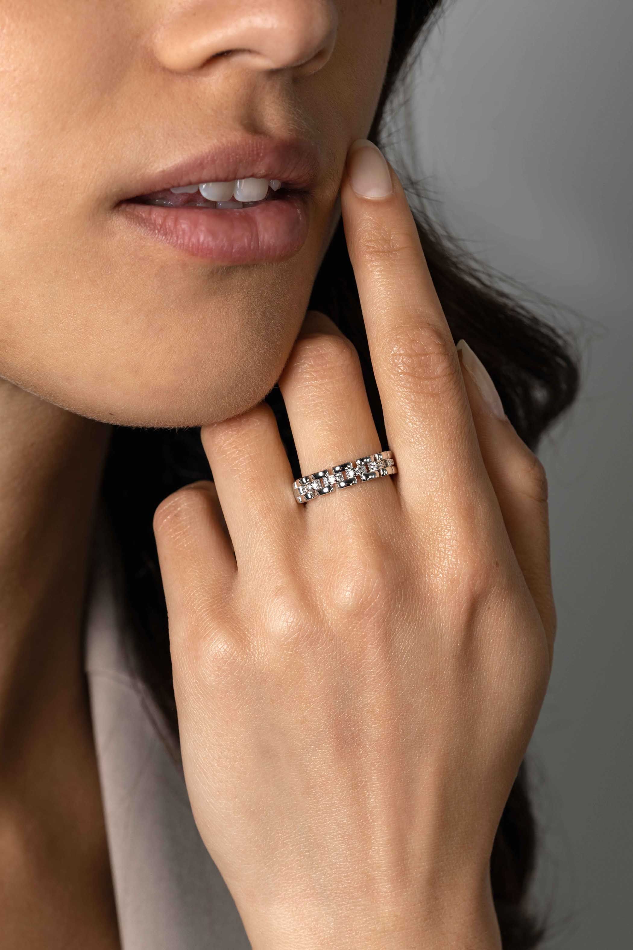 ZINZI zlv. ring rolex style met zirconia's mt.60