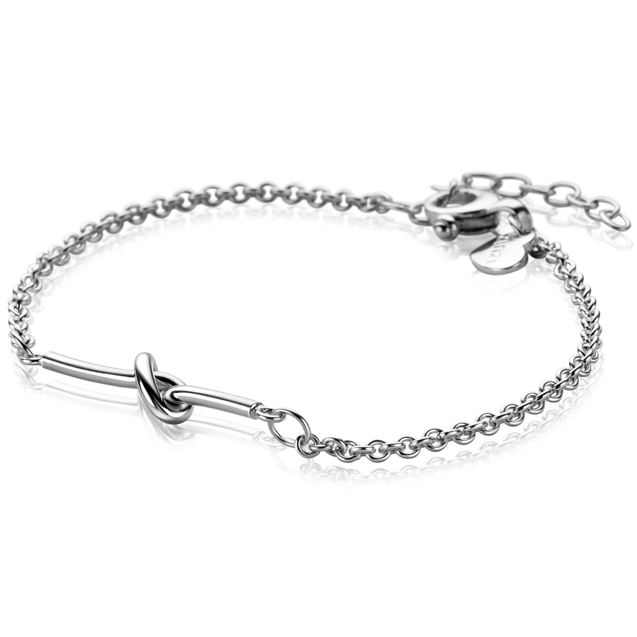 ZINZI Silber Jasseron-Armband mit Stäbchen und Knoten 17-20cm ZIA-BF99