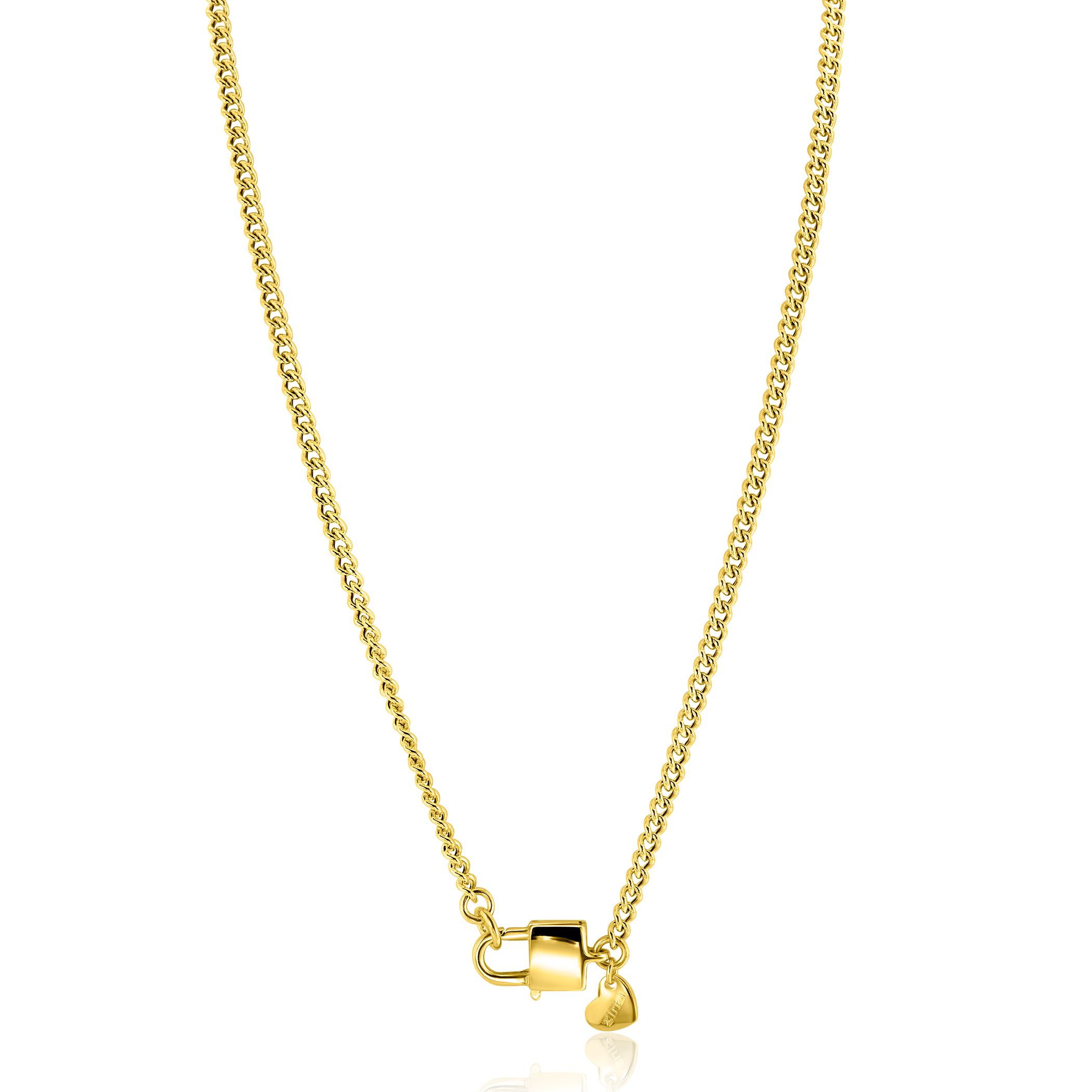 ZINZI zlv. collier gg.verg. grmt.met slot sluiting 45cm