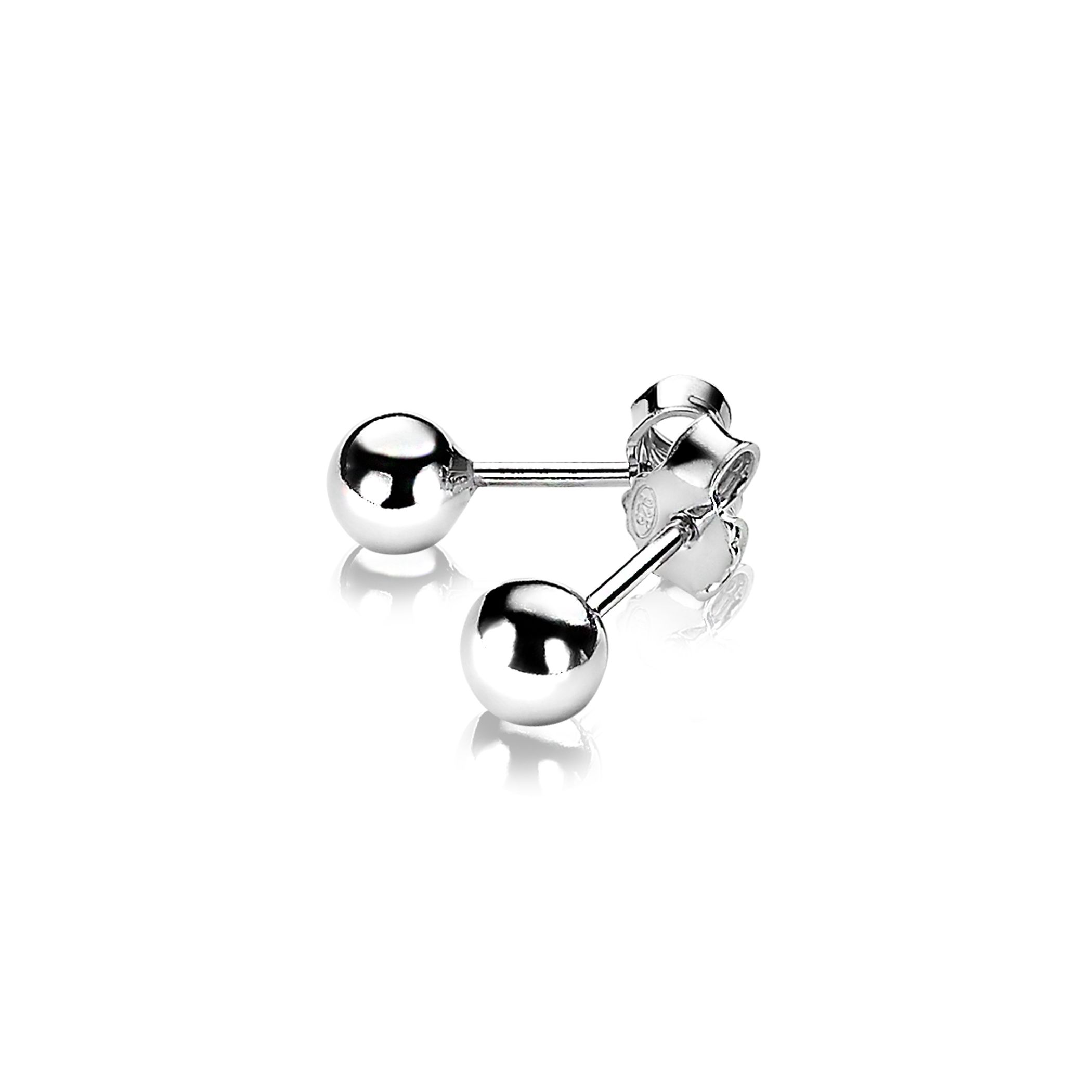 Zinzi silberne Ohrstecker glatt Kugel 6mm ZIO808