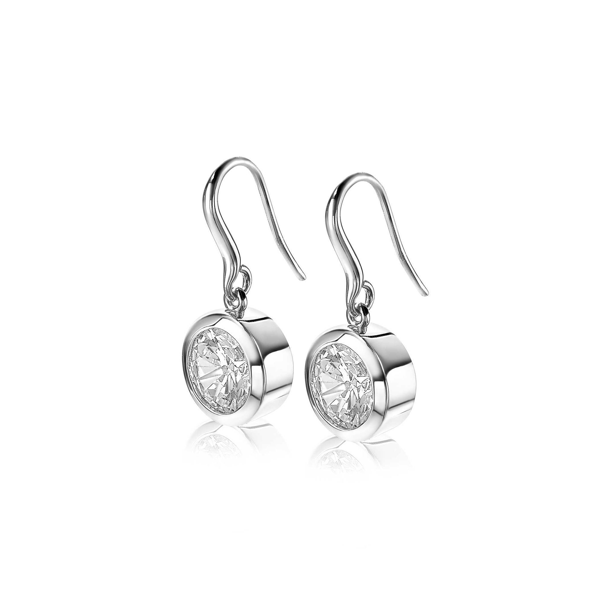 ZINZI silberne Ohrhänger  weiße Zirkonia 11mm ZIO1
