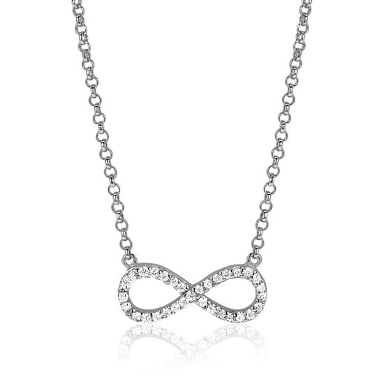 Zinzi silberne Kette Infinity weiß 42-45cm ZIC1065