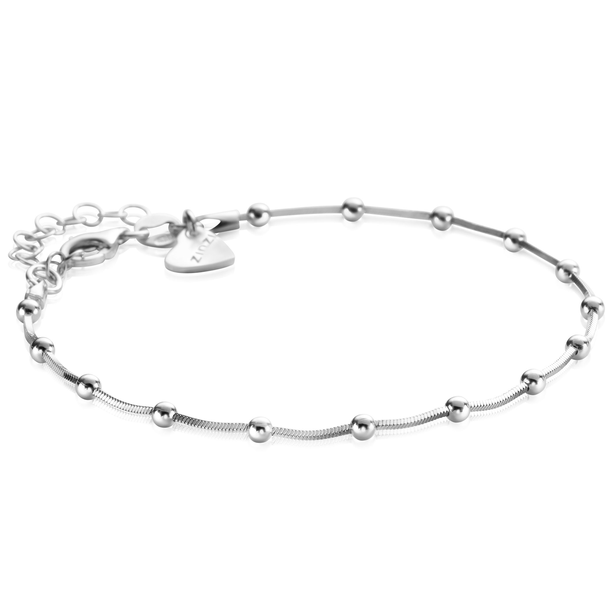 ZINZI zlv. slangenarmband met bolletjes