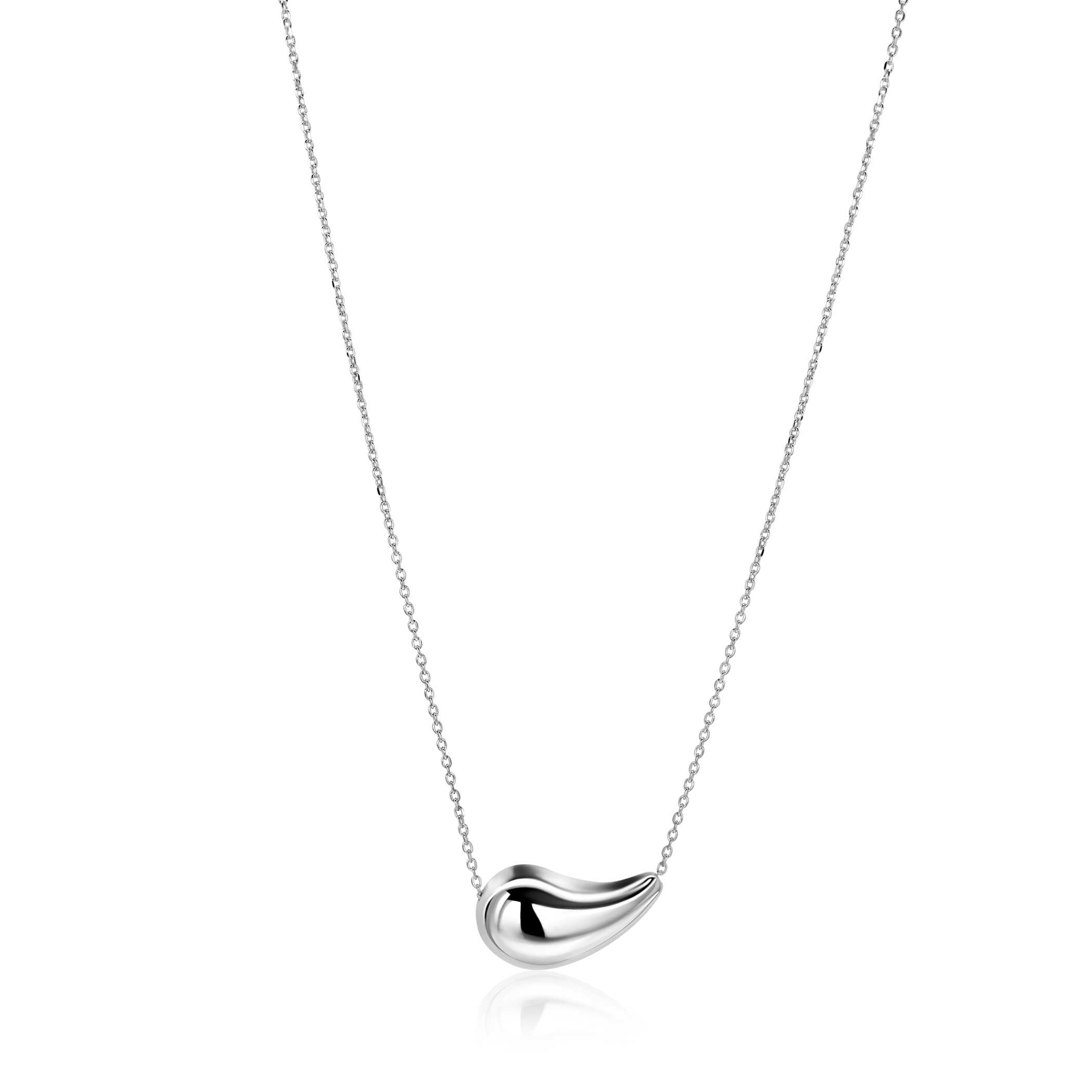 ZINZI Silberkette mit horizontalem tropfenförmigem Anhänger 40-45 cm ZIC2589