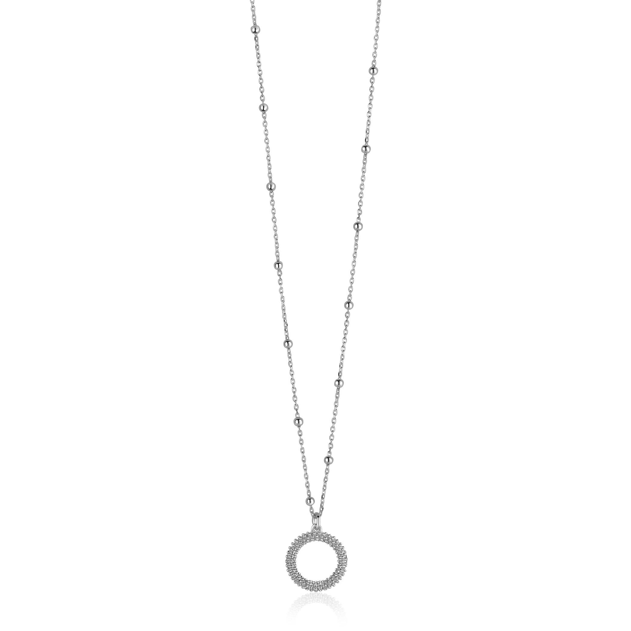 ZINZI zlv. collier met hanger rond open bewerkt