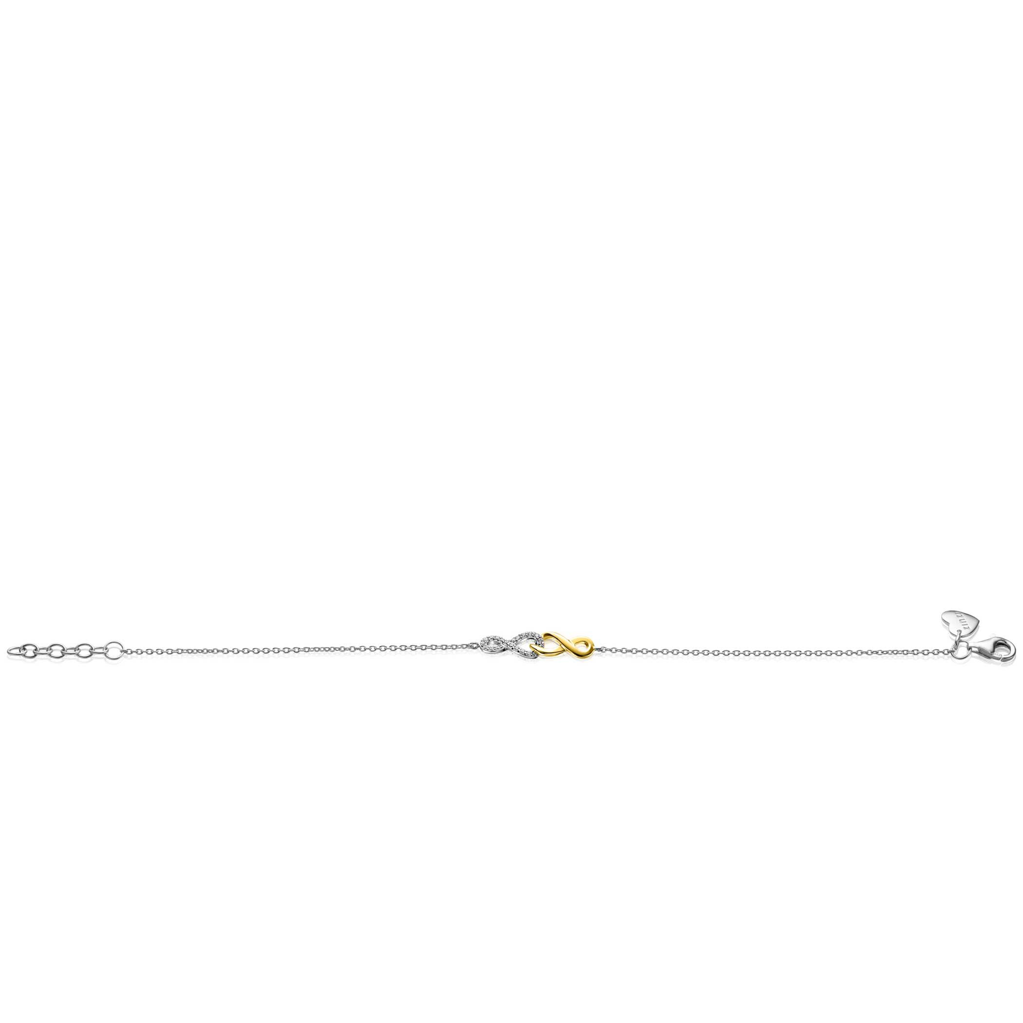 ZINZI Silber Fantasie-Armband mit verbundenen Infinity-Zeichen, 17-19 cm ZIA2649