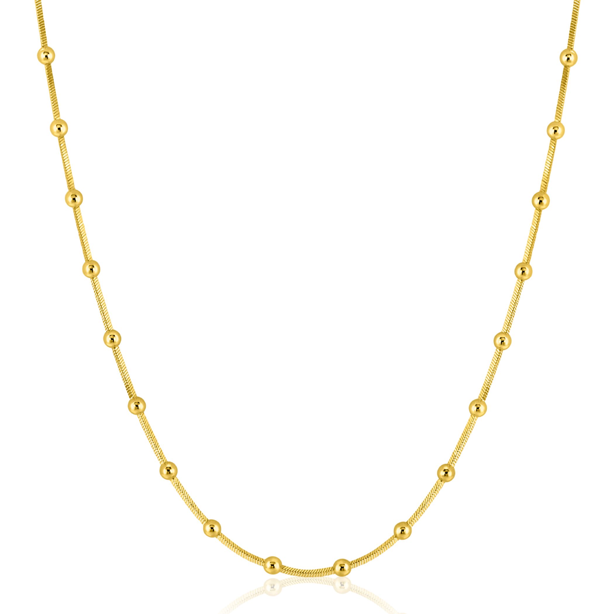 ZINZI zlv.gg.verg.slangencollier met bolletjes 42/45