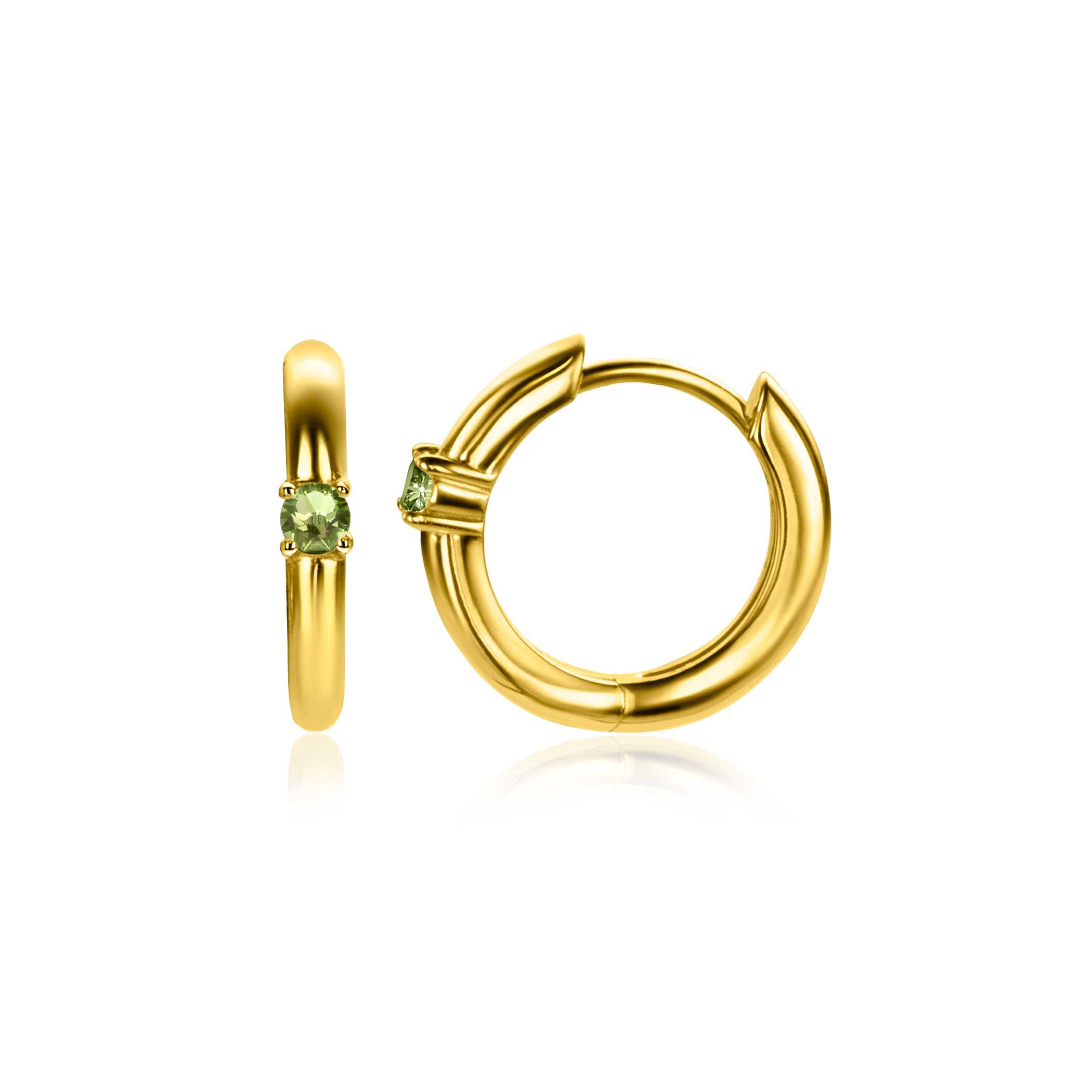 ZINZI zlv.oorringen gg.verg.birthstones peridoot cz