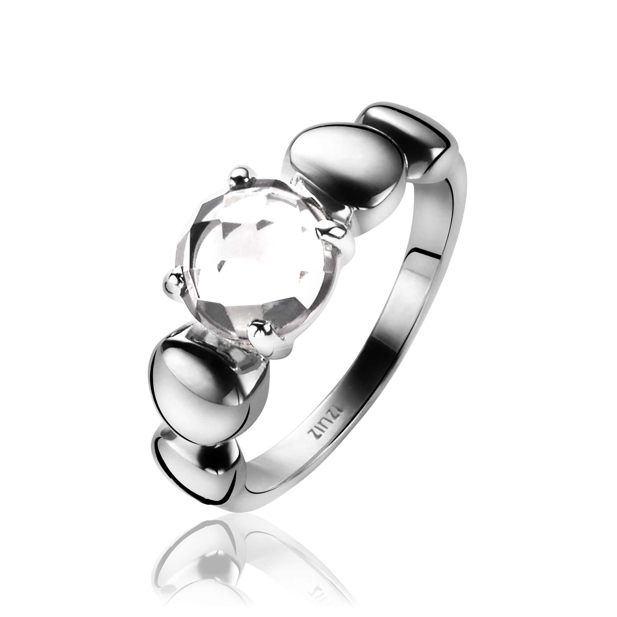 ZINZI silberner Ring weiß ZIR1145