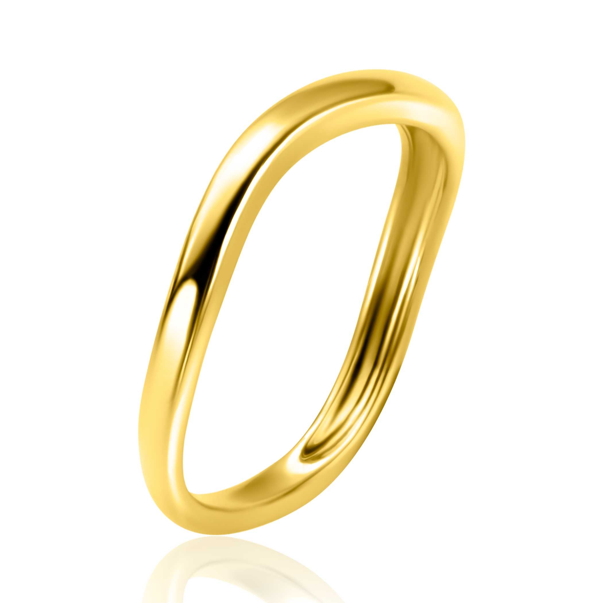 ZINZI Vergoldeter Silberner Glatter Ring, organisch geformt (3mm breit) ZIR2656G