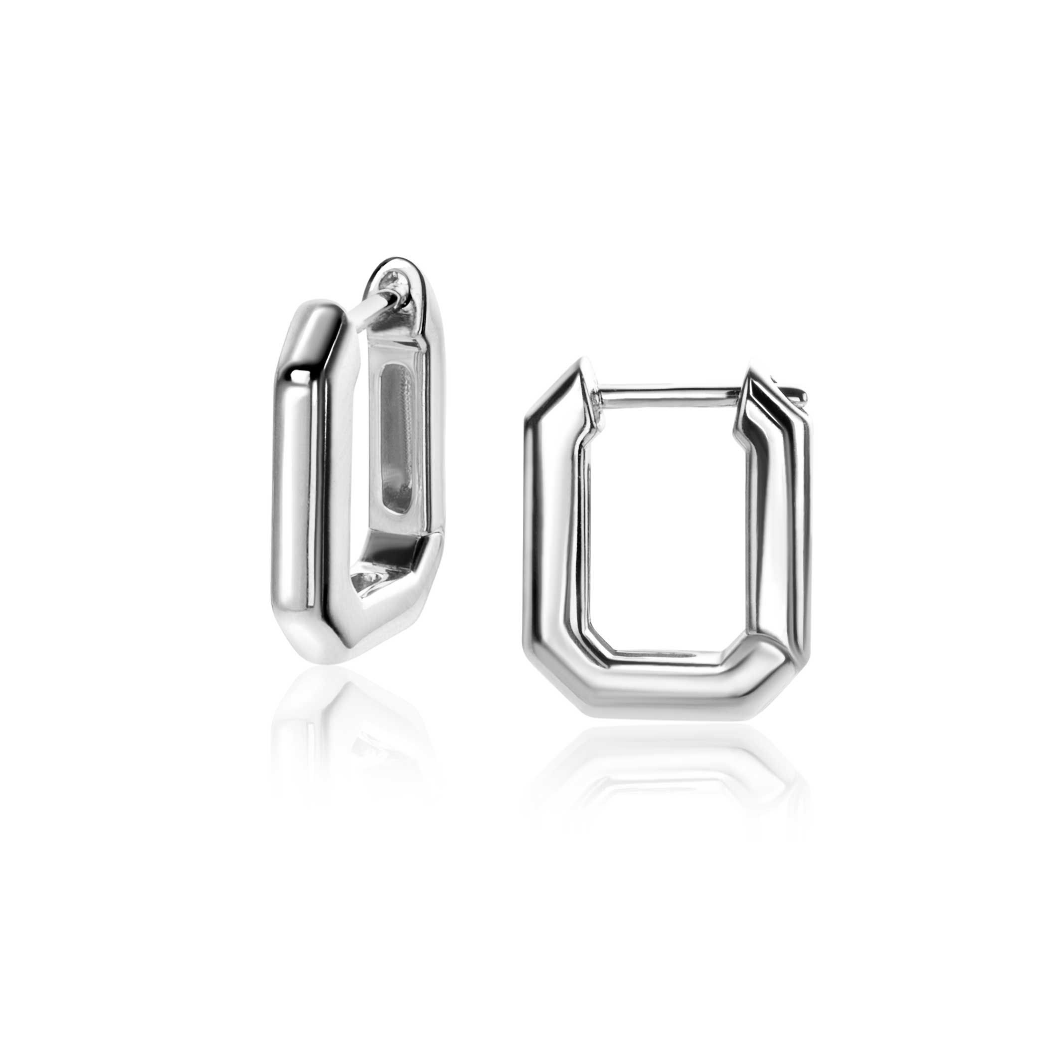 ZINZI zlv. klapcreolen rechthoek strak 15.6x3.0mm