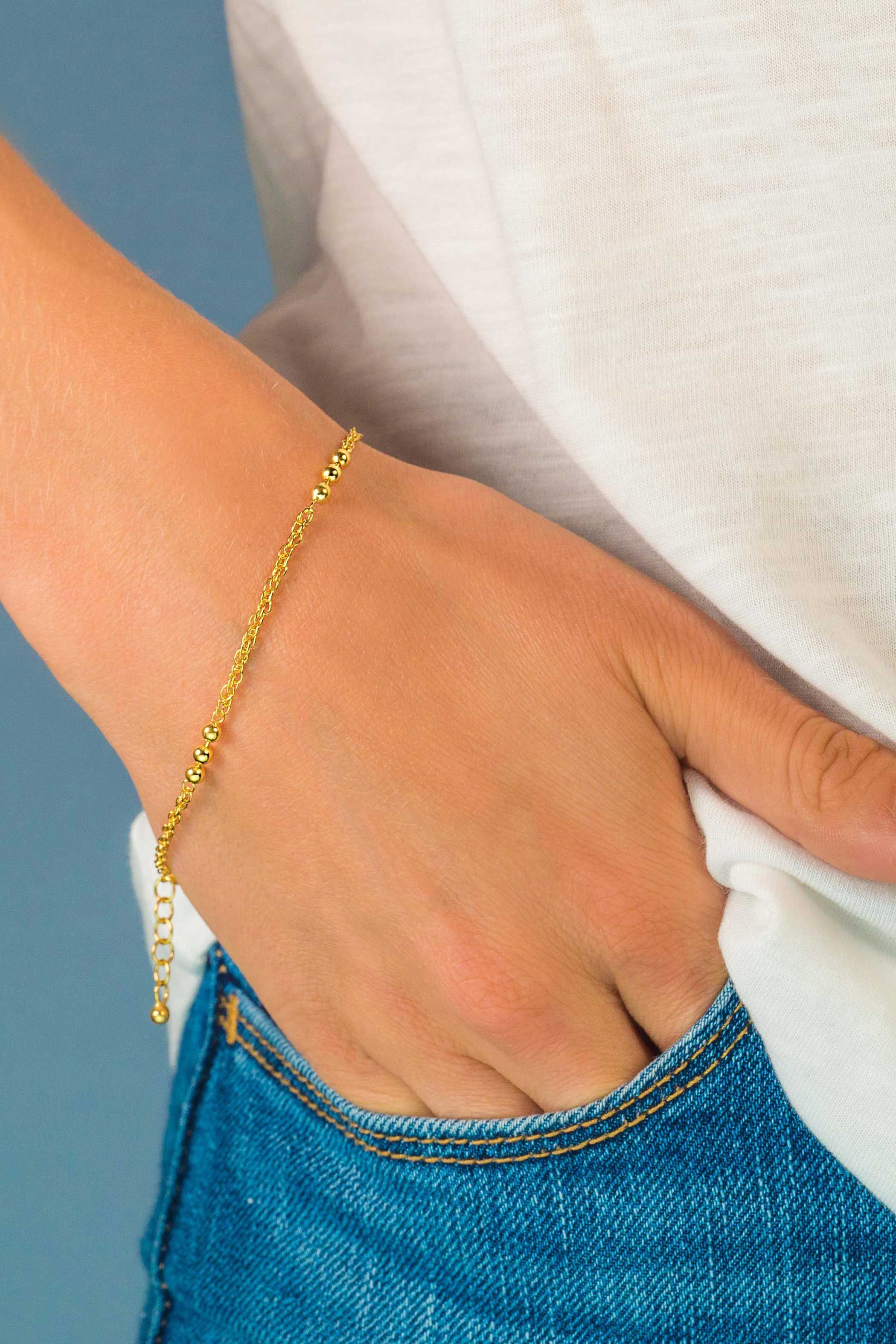 ZINZI silbernes Armband gelb vergoldet Kugel ZIA1422G