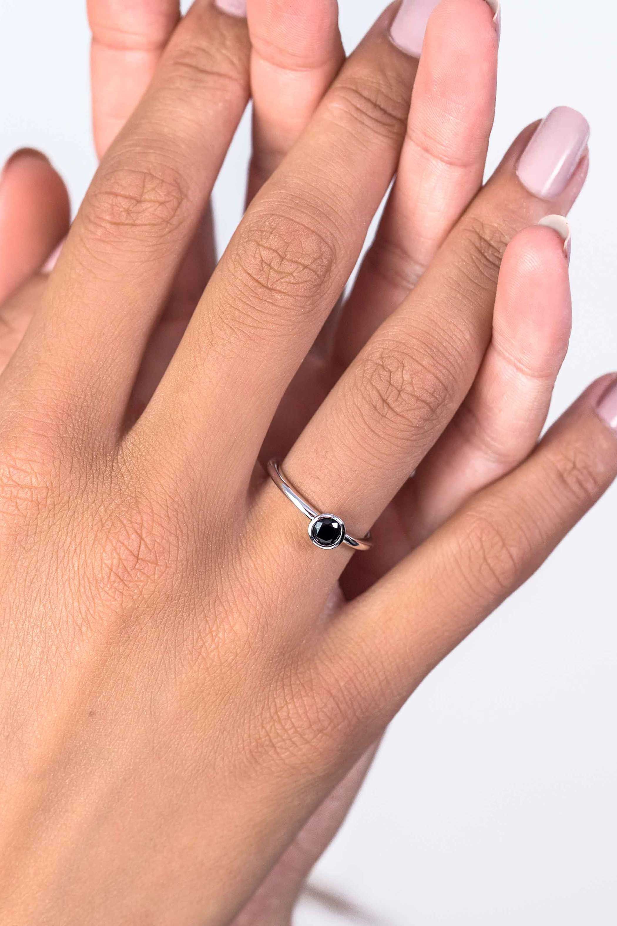 ZINZI silberner Ansteckring rund schwarz ZIR1298Z