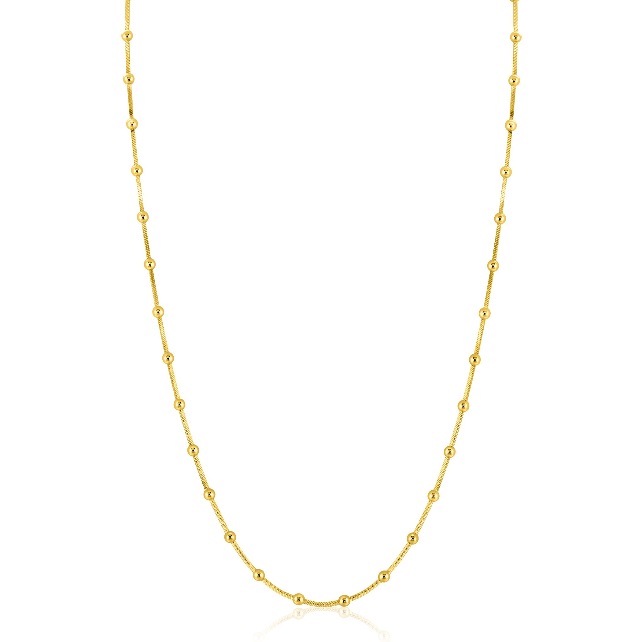 ZINZI zlv.gg.verg.slangencollier met bolletjes 42/45