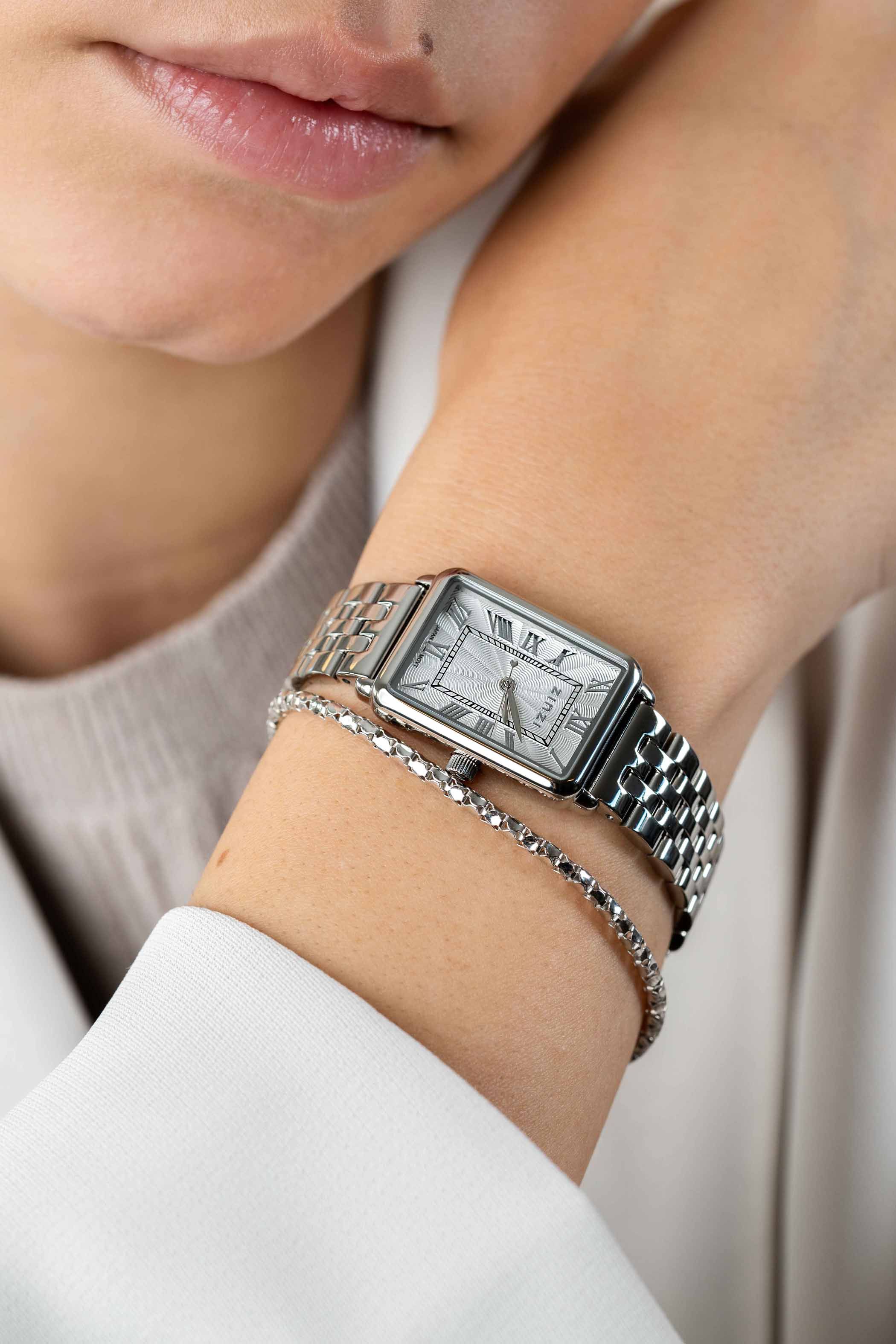 Zinzi Elegance horloge 28mm witte w.plaat stln.band