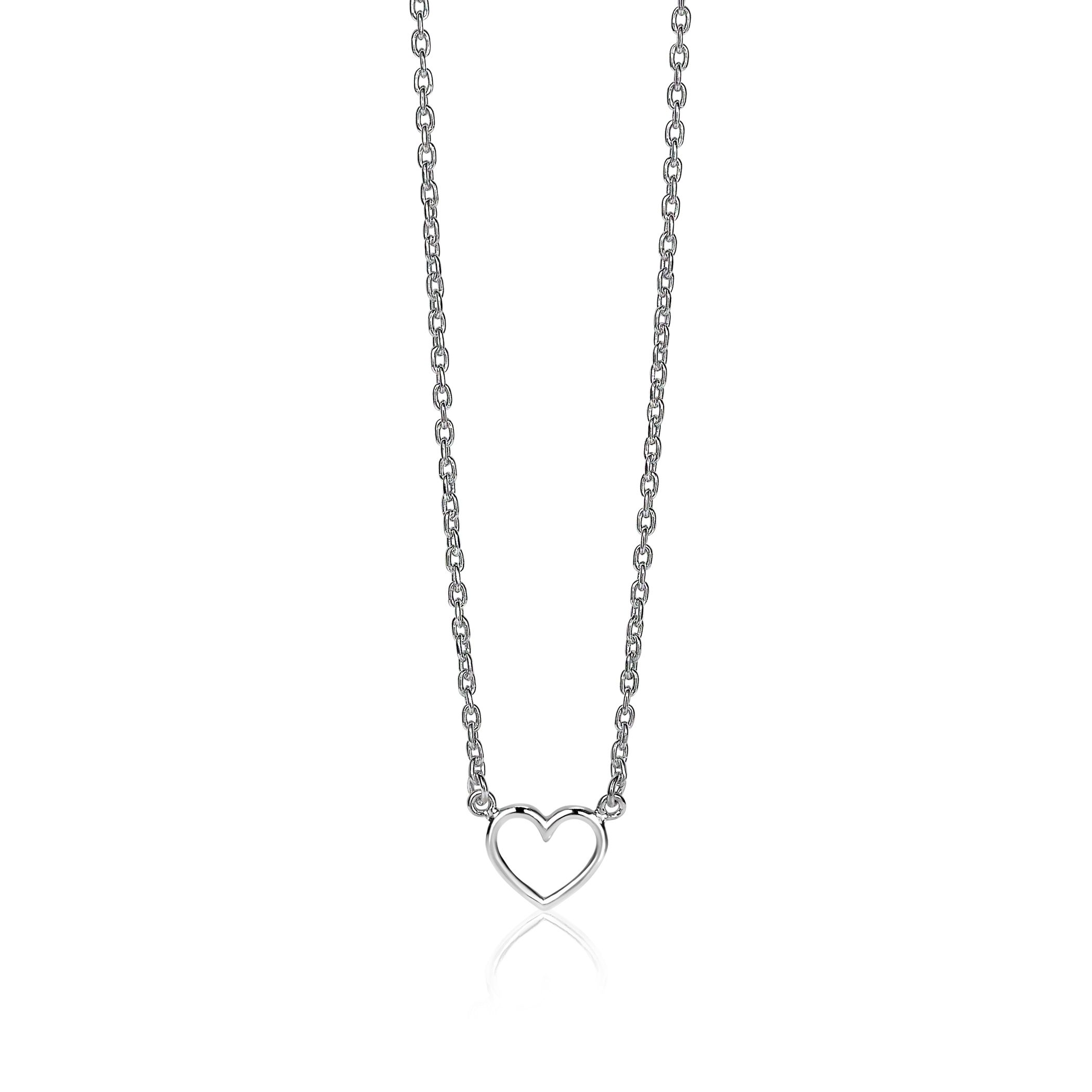 ZINZI silberne Kette offen Herz 40-43cm ZIC1420